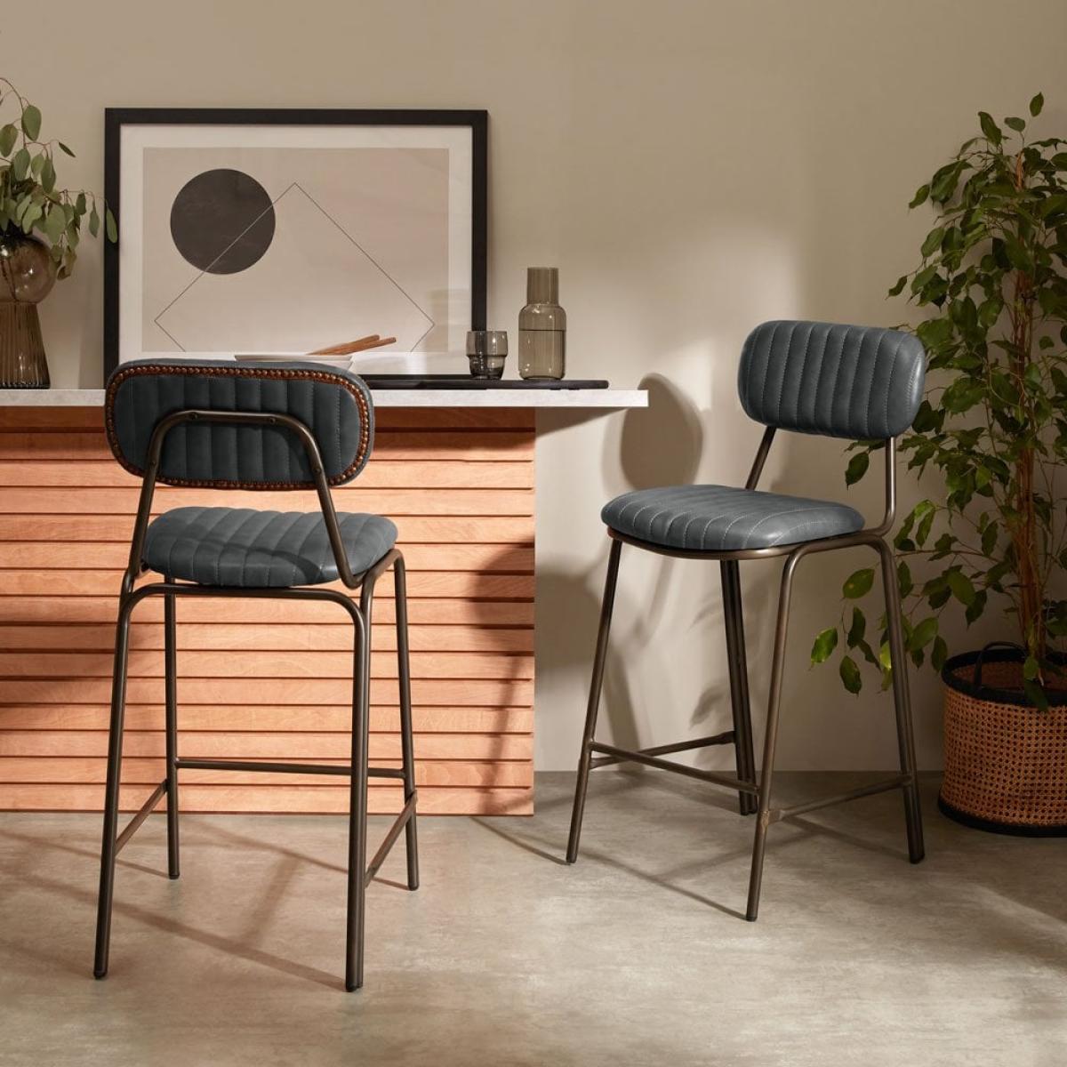 Boston Metal Kitchen Stool, Dark Grey – image 3