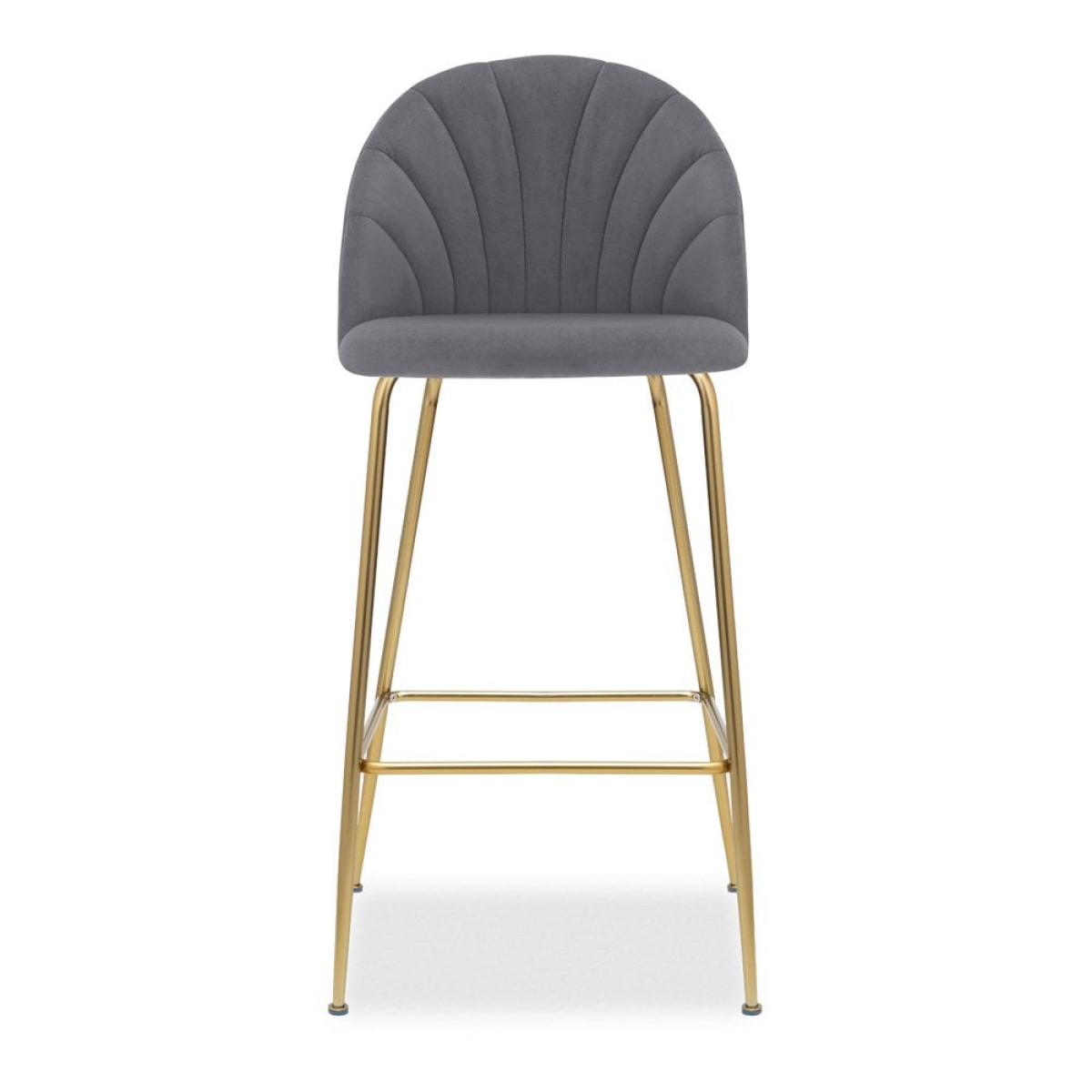 £70 Off Sylvia Bar Stool, Grey Velvet Leg Colour: Chrome – image 4