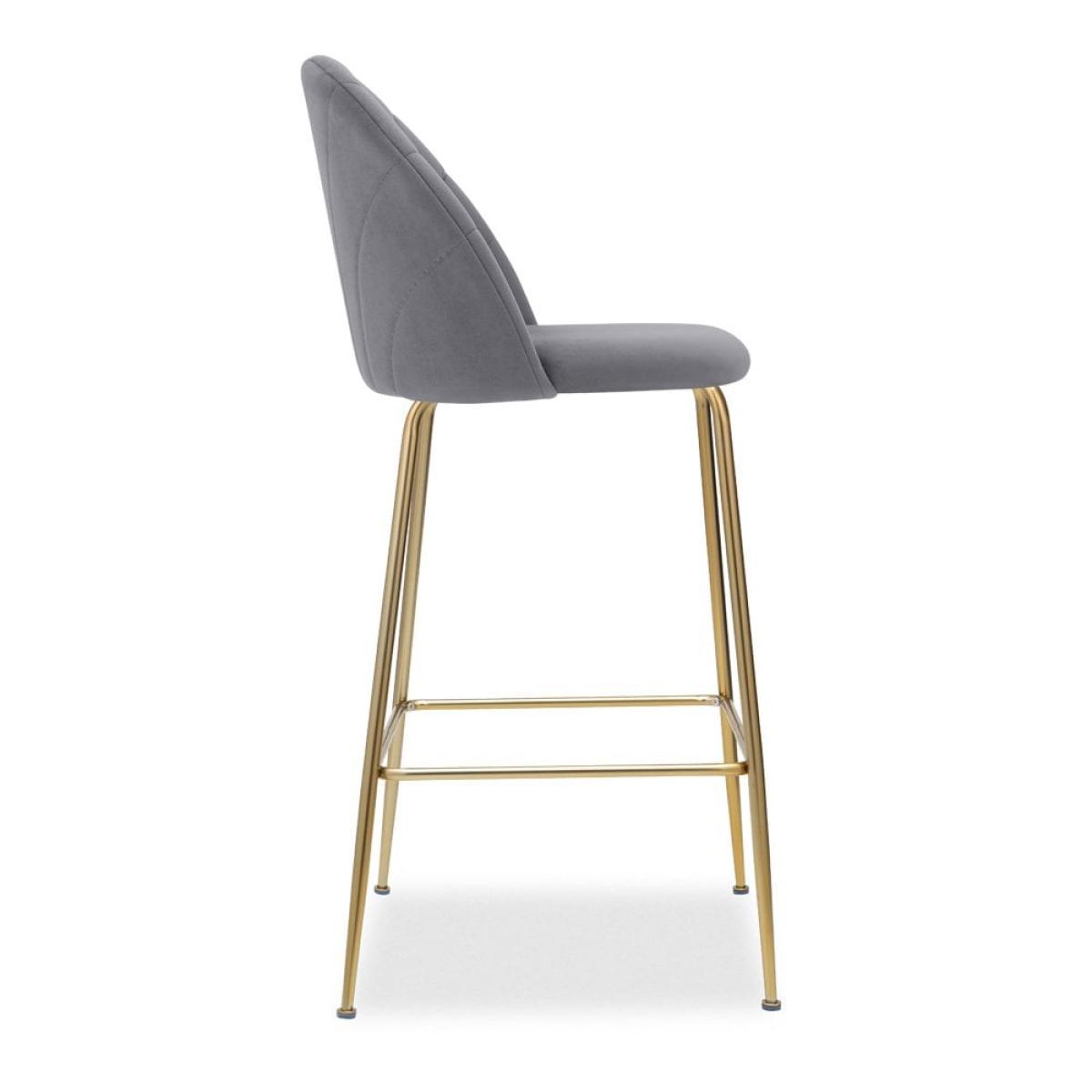 £70 Off Sylvia Bar Stool, Grey Velvet Leg Colour: Chrome – image 5