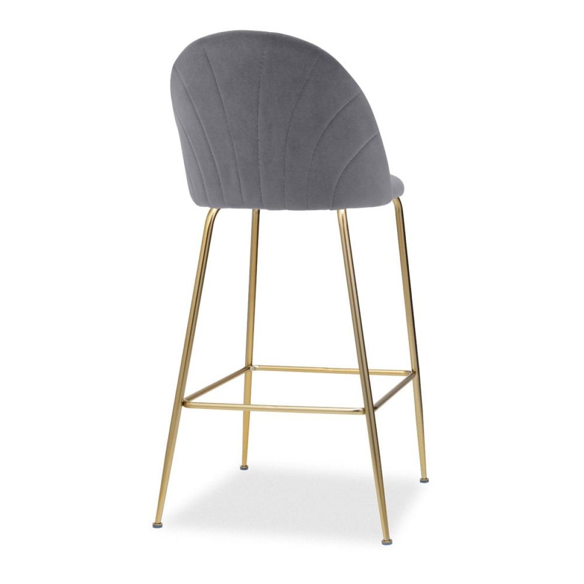 £70 Off Sylvia Bar Stool, Grey Velvet Leg Colour: Chrome – image 6
