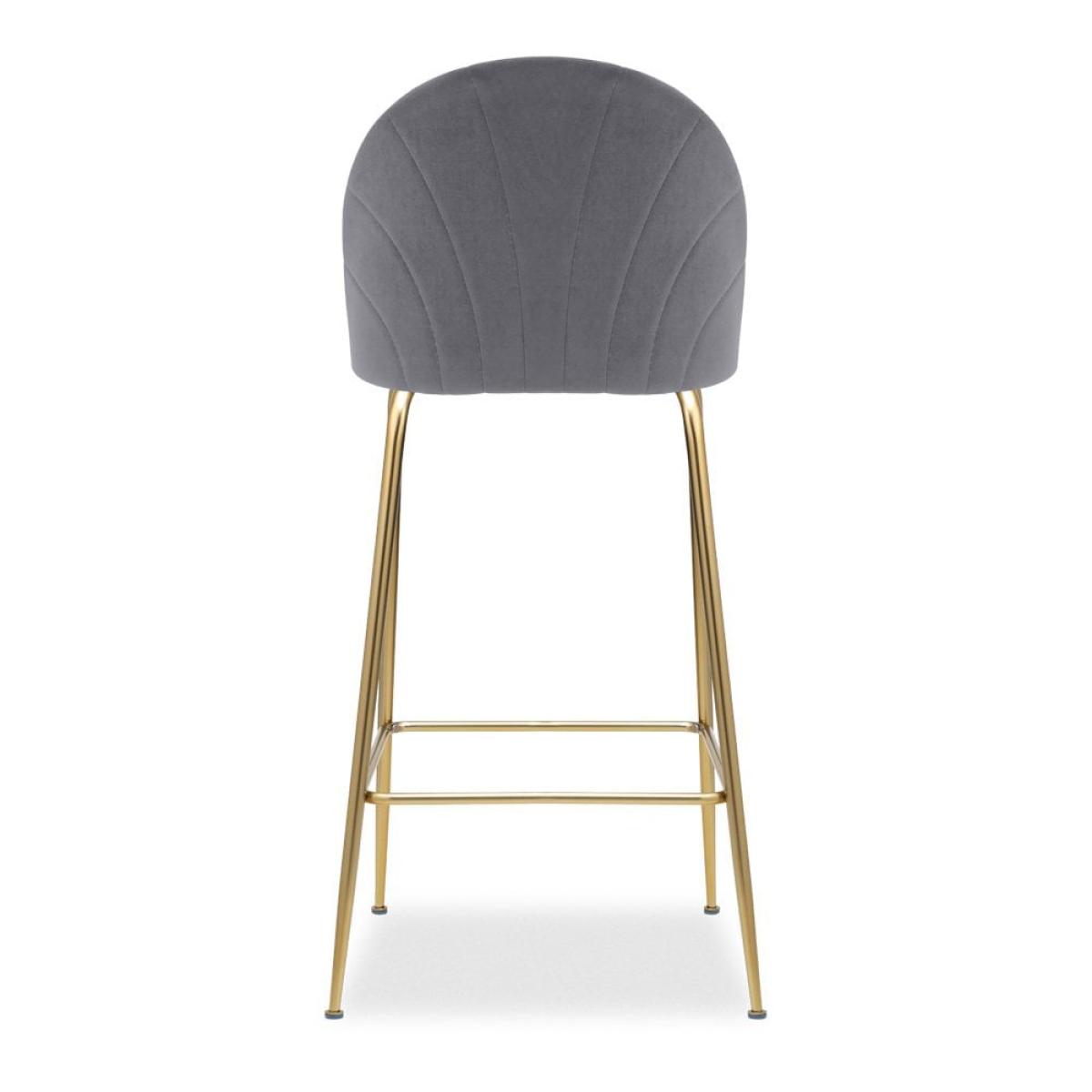 £70 Off Sylvia Bar Stool, Grey Velvet Leg Colour: Chrome – image 7