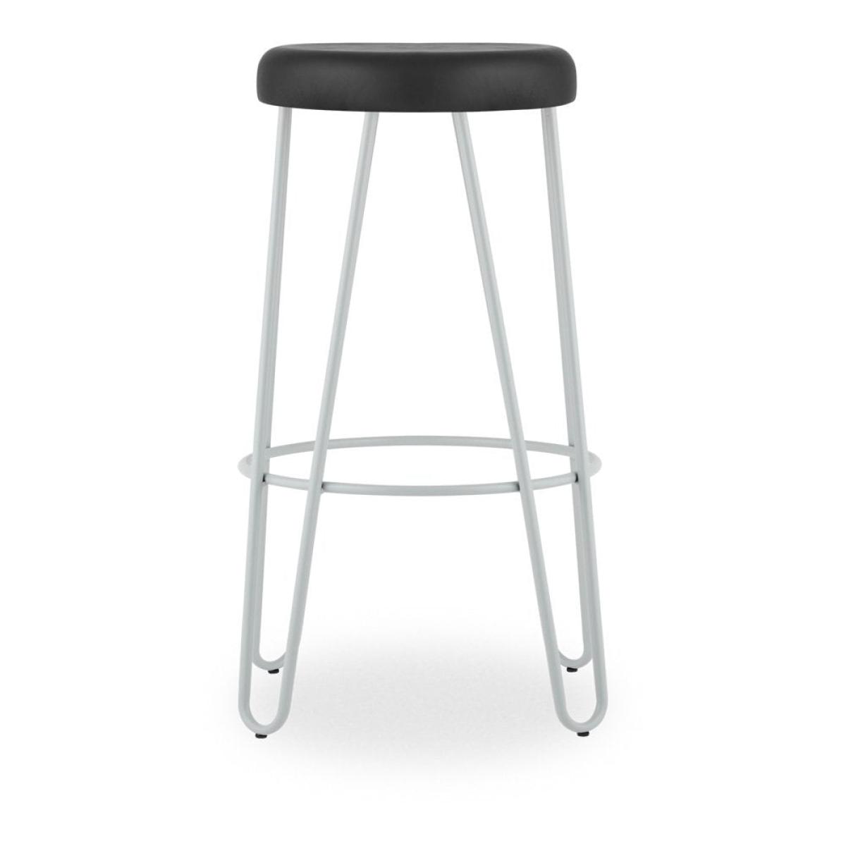 £20  Off   Hairpin Kitchen Stool, Matte Grey Seat Colour: Black Seat – image 3