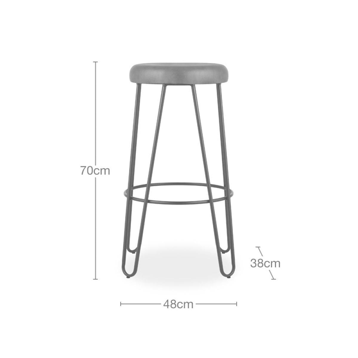 £20  Off   Hairpin Kitchen Stool, Matte Grey Seat Colour: Black Seat – image 7