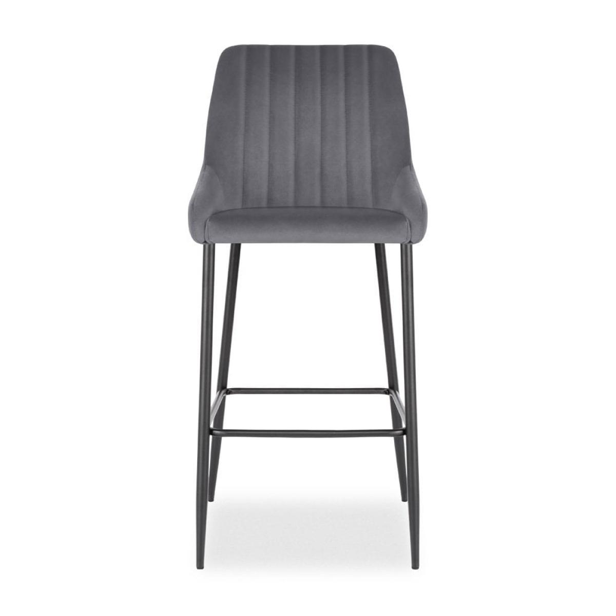Baldwin Bar Stool, Grey Velvet – image 4