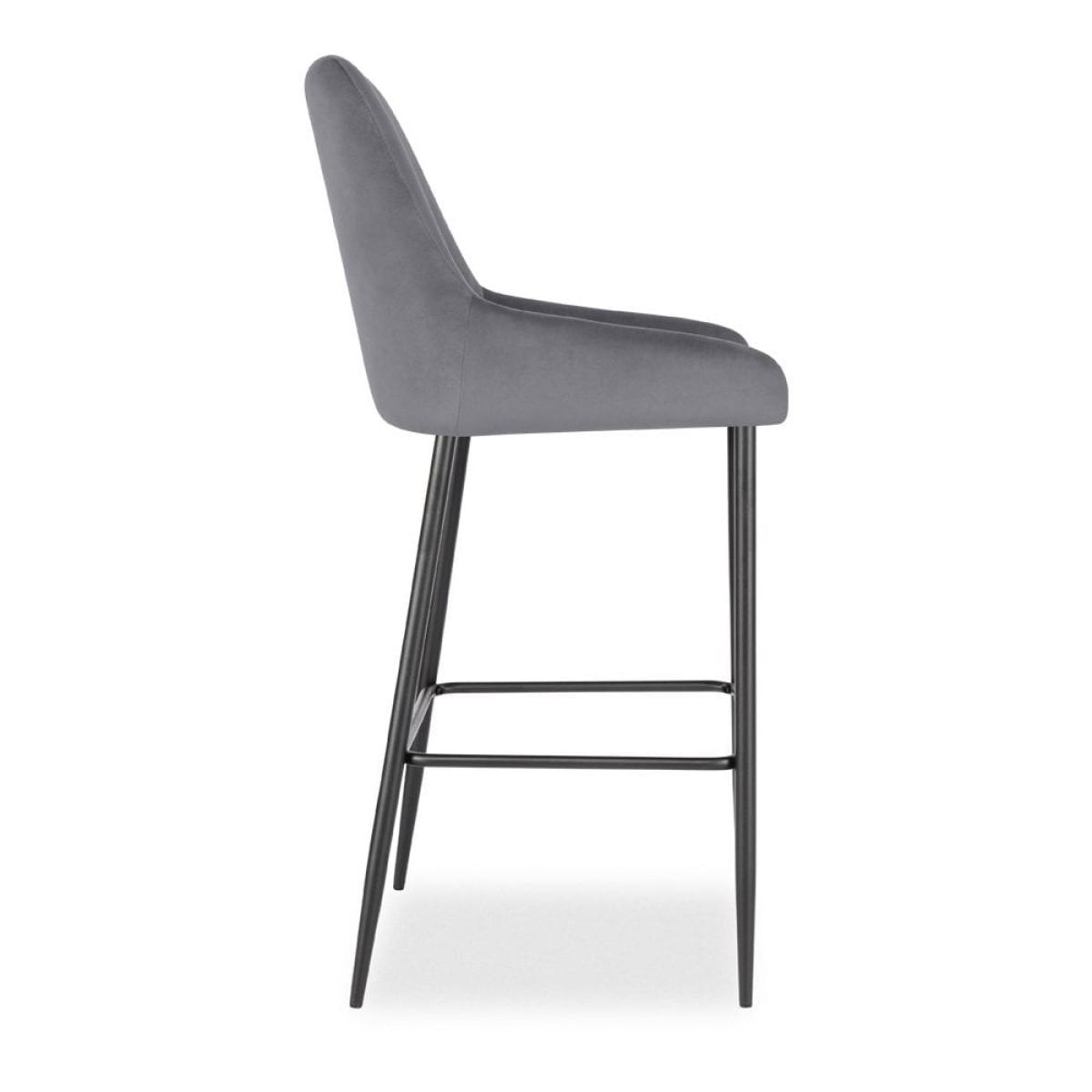 Baldwin Bar Stool, Grey Velvet – image 5