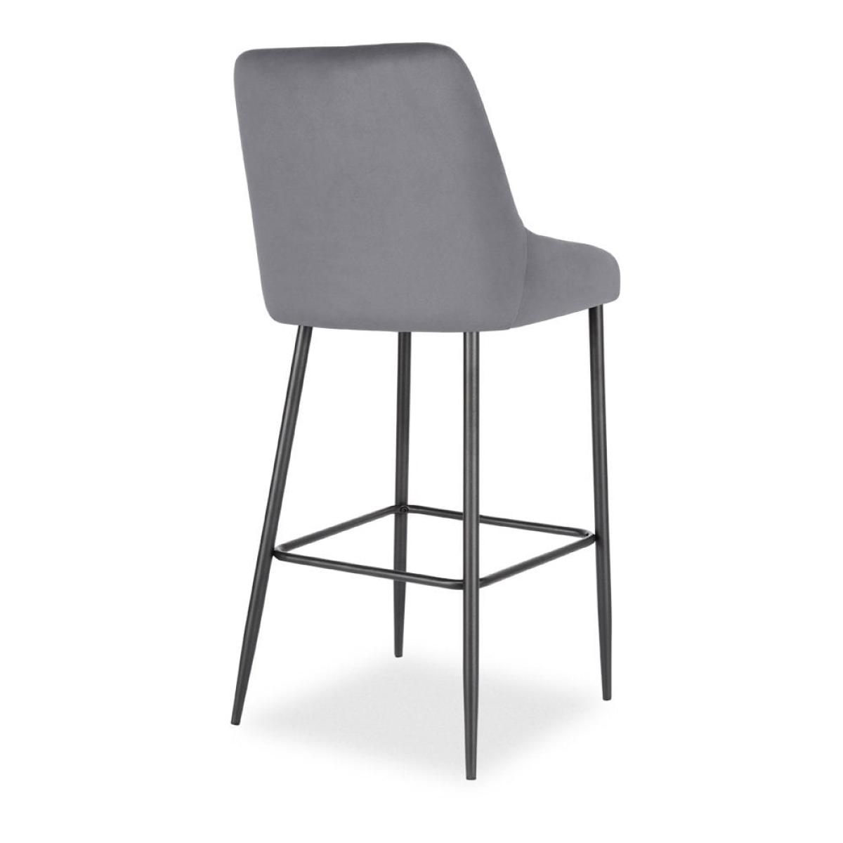Baldwin Bar Stool, Grey Velvet – image 6