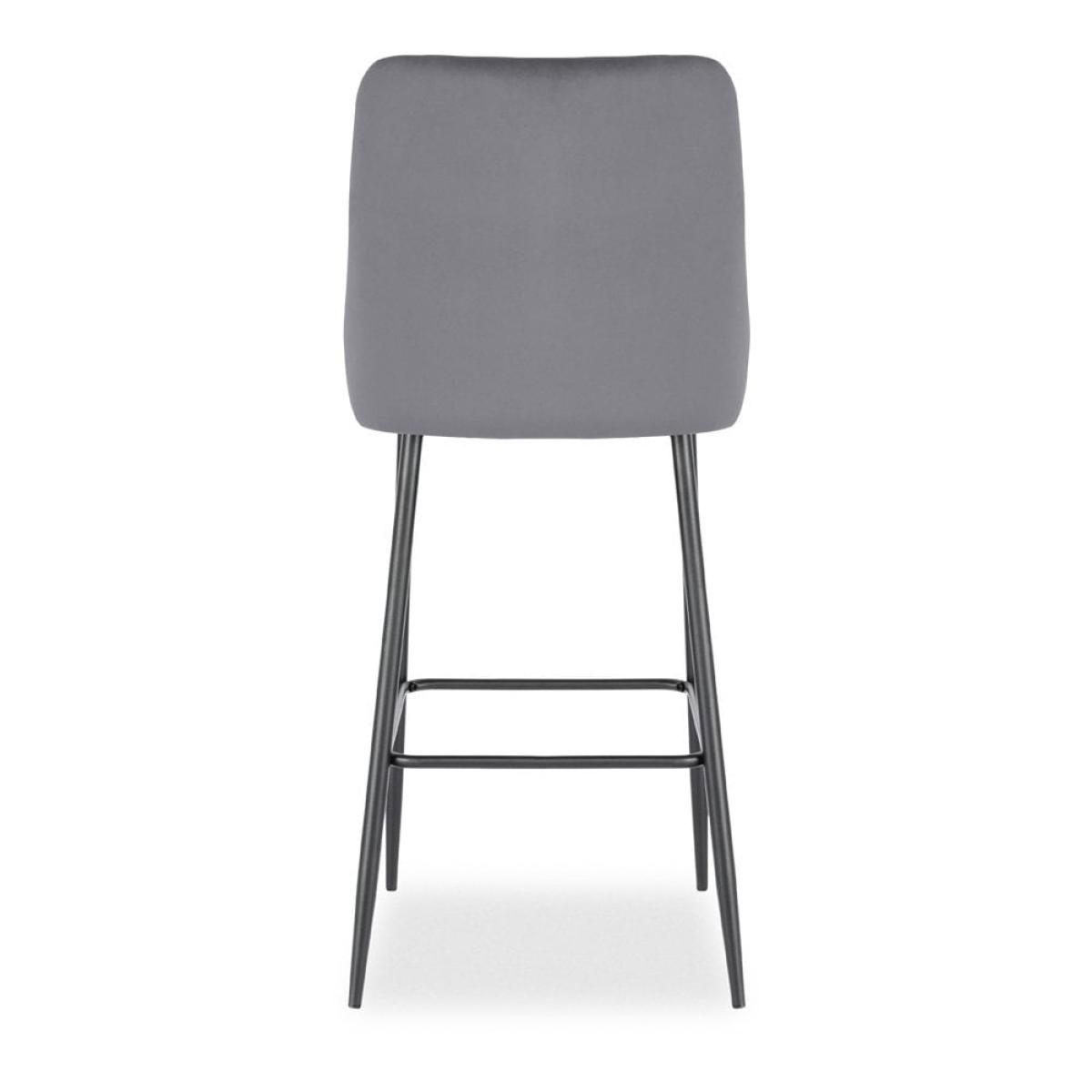 Baldwin Bar Stool, Grey Velvet – image 7