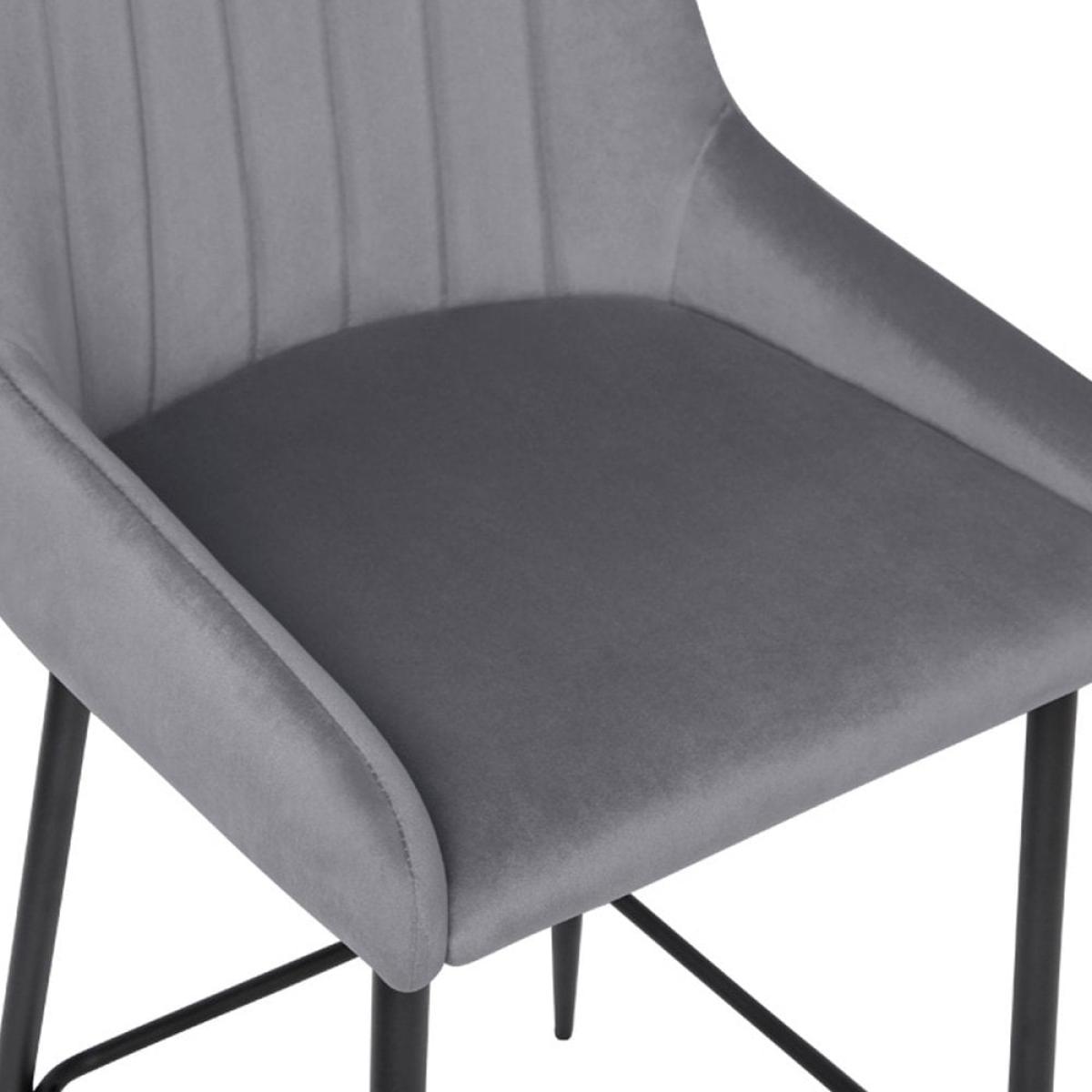 Baldwin Bar Stool, Grey Velvet – image 8