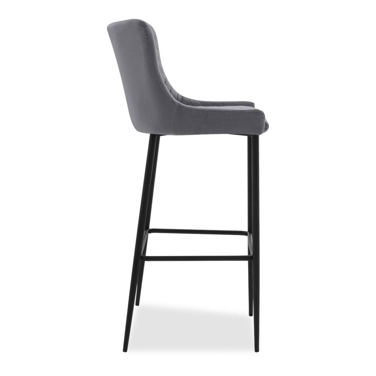 £40  Off  Brooklyn Bar Stool, Grey Velvet Size: 75cm – image 4