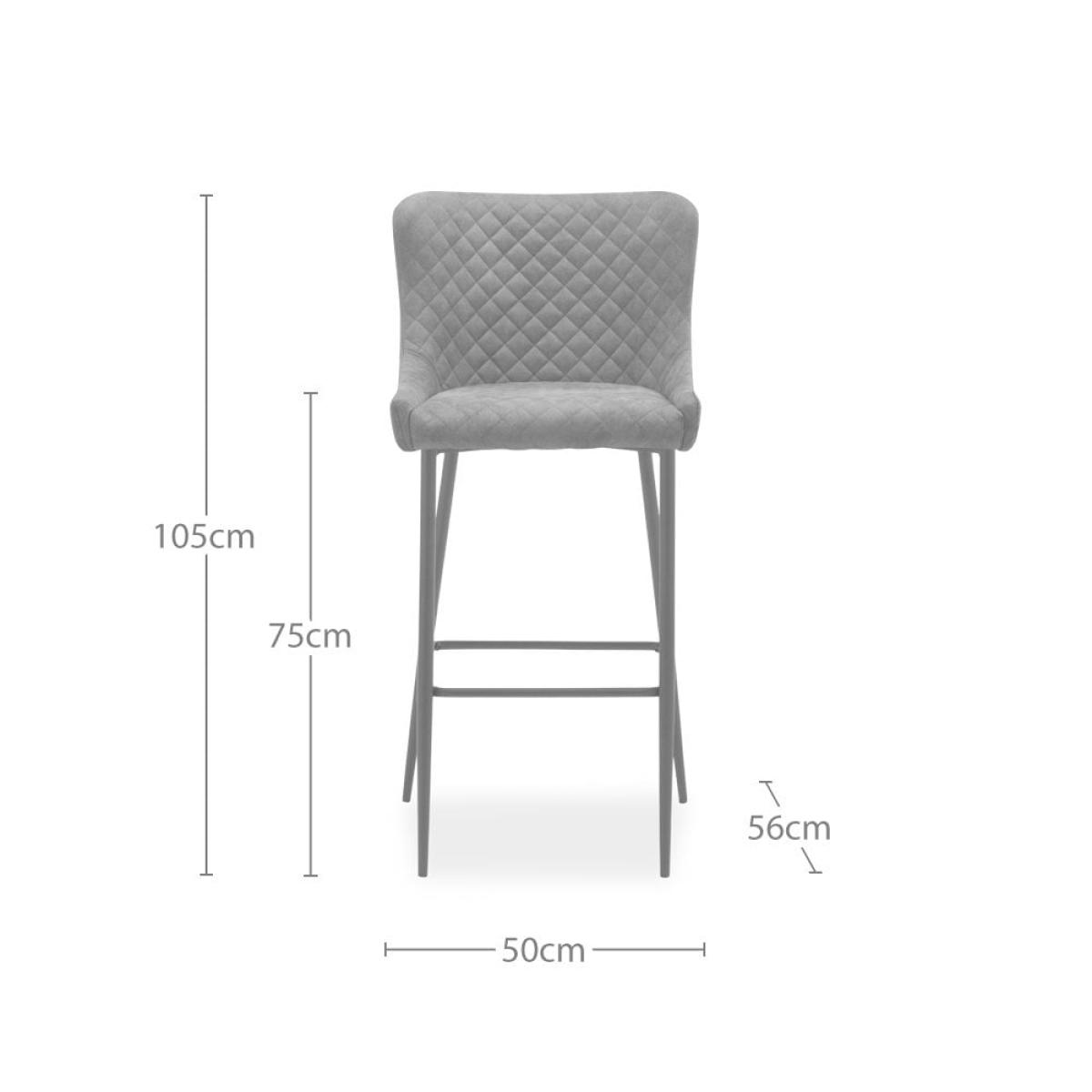 £40  Off  Brooklyn Bar Stool, Grey Velvet Size: 75cm – image 8