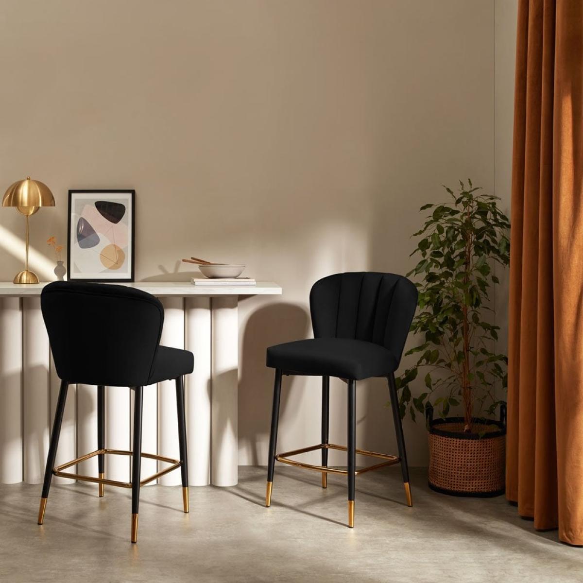 Tribeca Bar Stool, Black Velvet – image 2