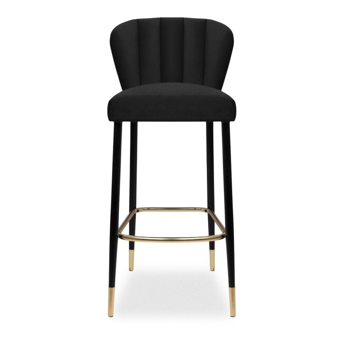 Tribeca Bar Stool, Black Velvet – image 3