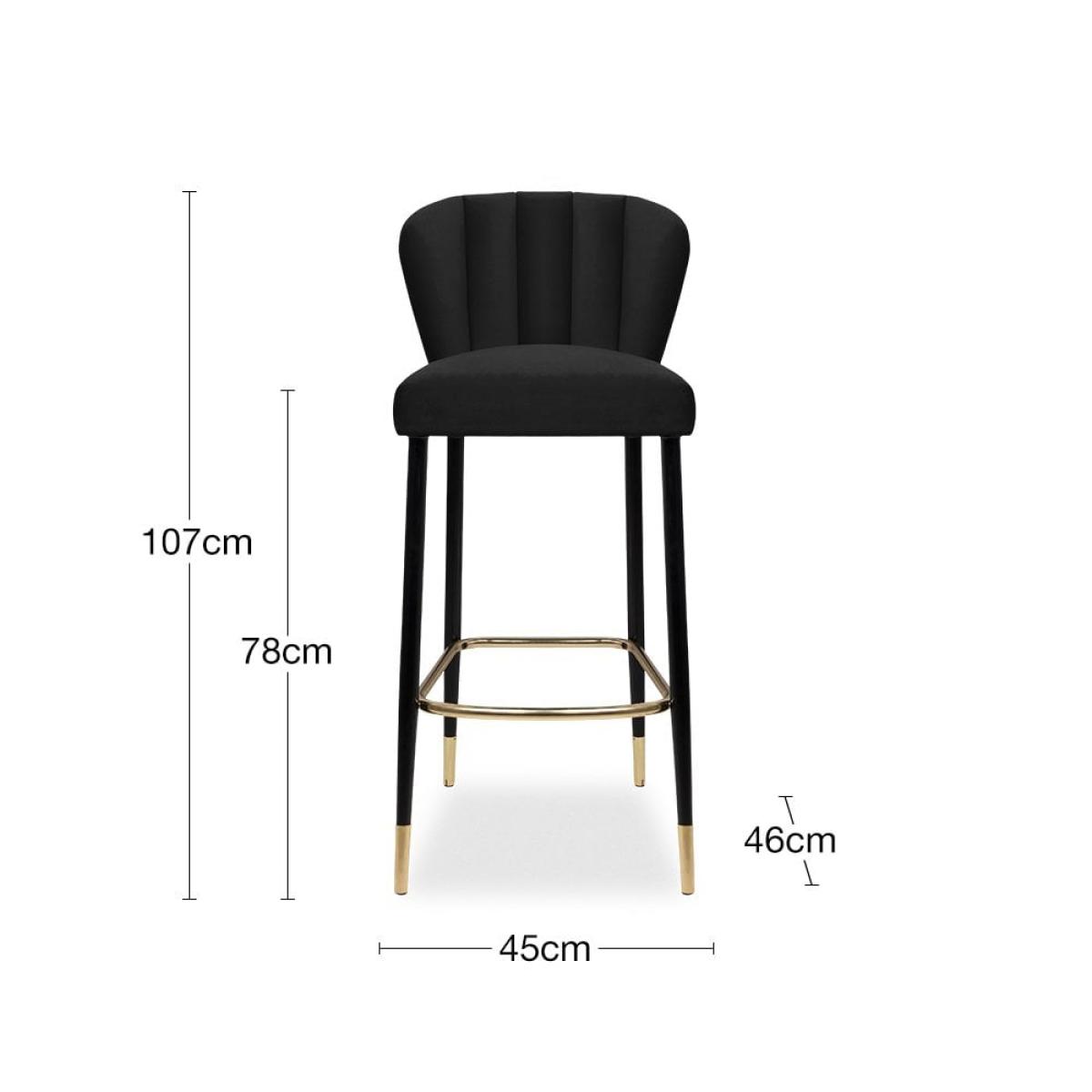 Tribeca Bar Stool, Black Velvet – image 8