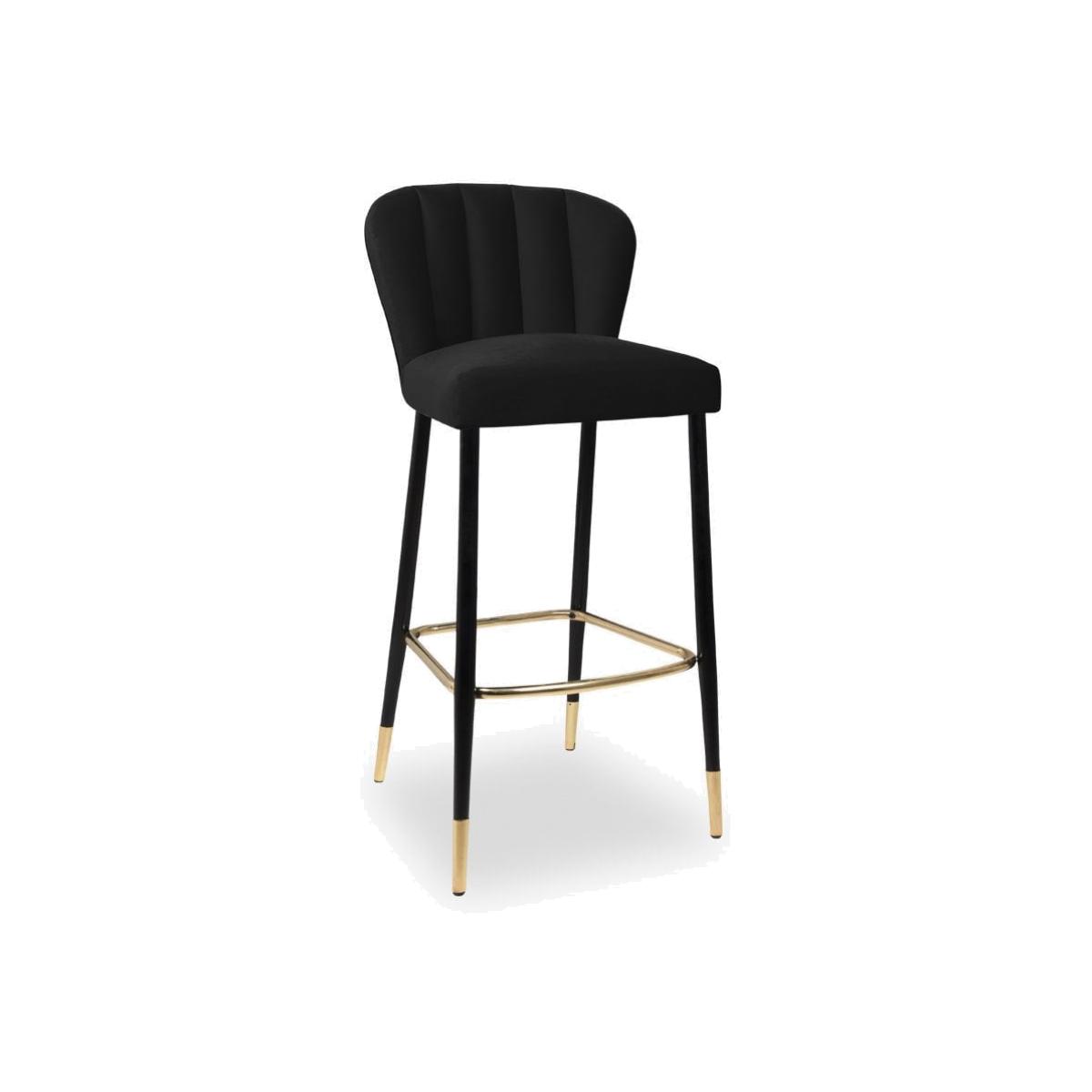 Tribeca Bar Stool, Black Velvet – image 1