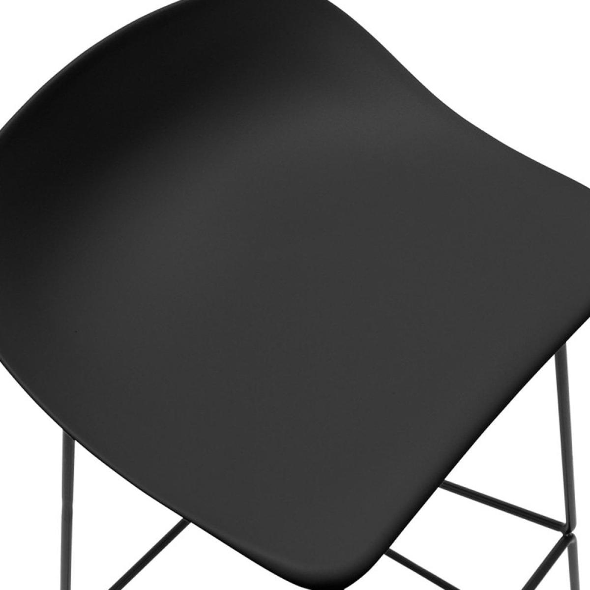 Conway Plastic Bar Stool, Black – image 7