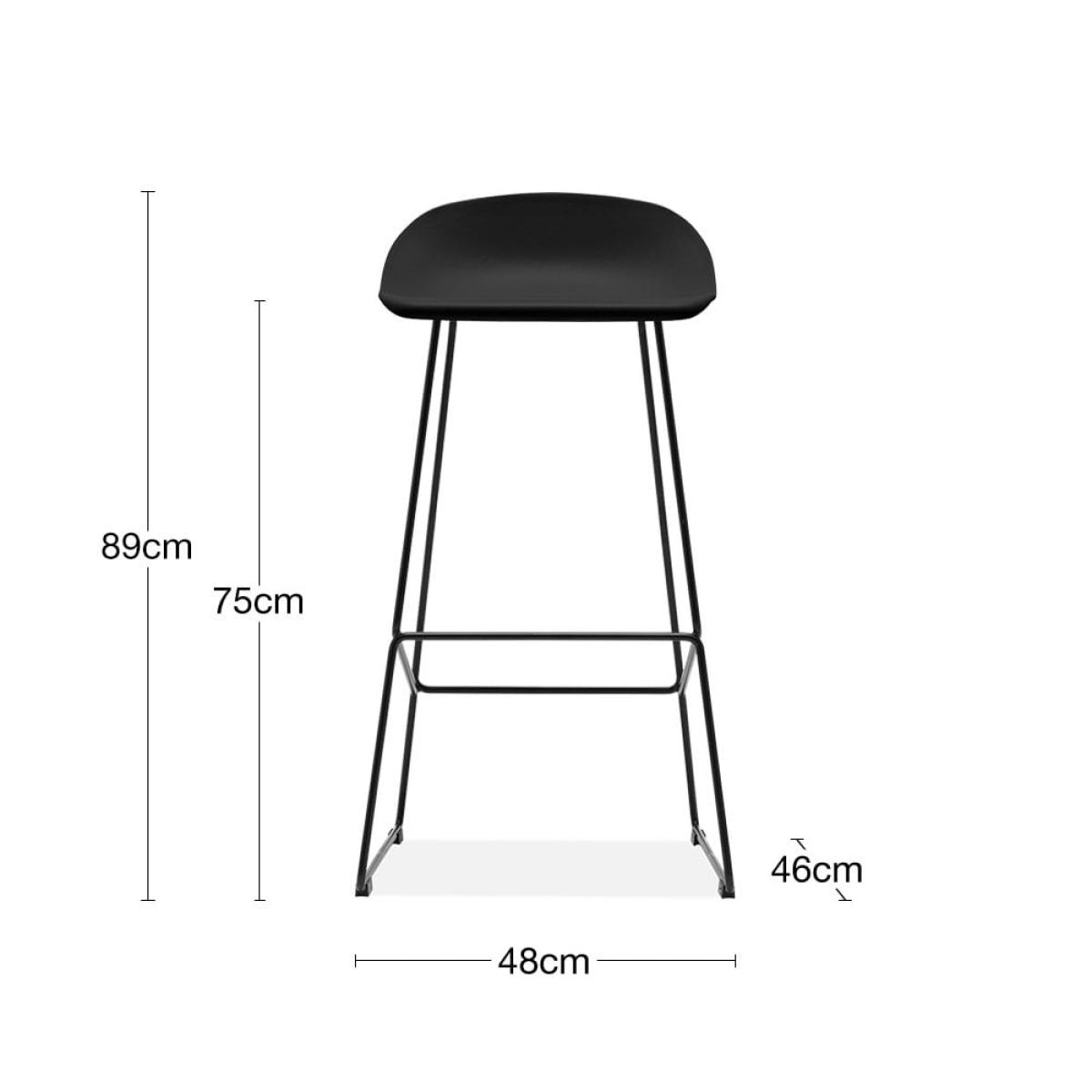 Conway Plastic Bar Stool, Black – image 8