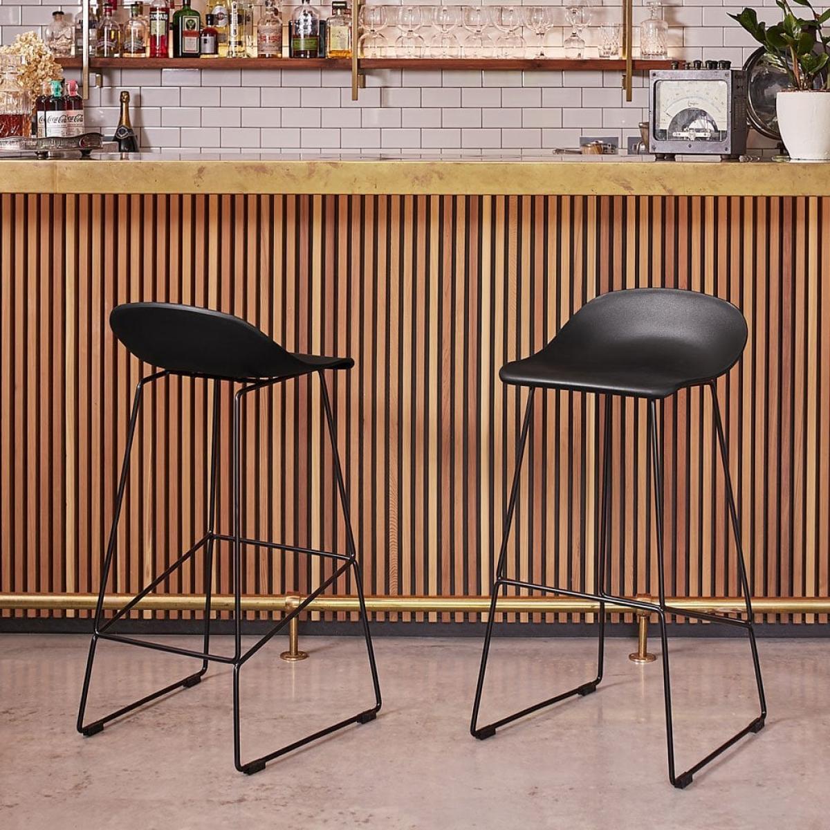 Conway Plastic Bar Stool, Black – image 1