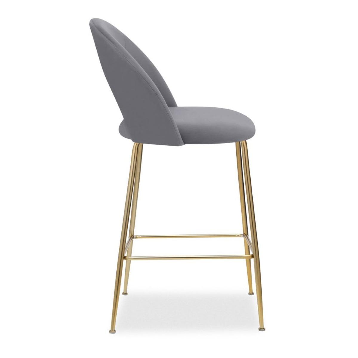 £40  Off  Celine Kitchen Stool, Grey Velvet Leg Colour: Brass – image 5