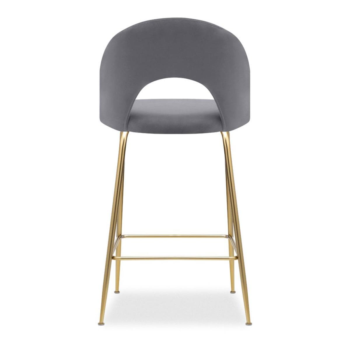 £40  Off  Celine Kitchen Stool, Grey Velvet Leg Colour: Brass – image 7
