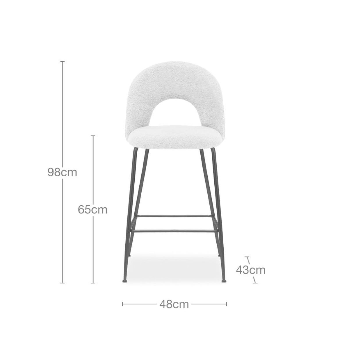 £40  Off  Celine Kitchen Stool, Grey Velvet Leg Colour: Brass – image 8