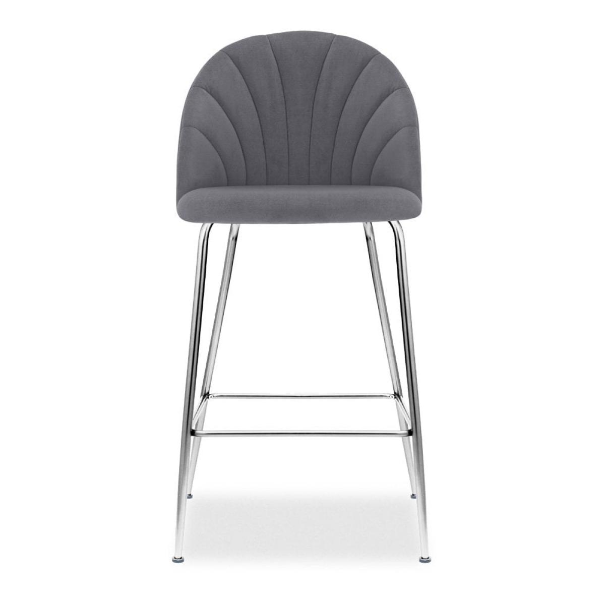 £30  Off  Sylvia Kitchen Stool, Grey Velvet Leg Colour: Chrome – image 4