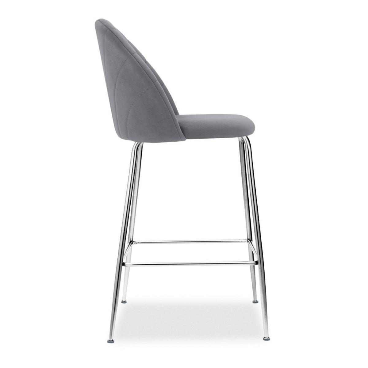 £30  Off  Sylvia Kitchen Stool, Grey Velvet Leg Colour: Chrome – image 5