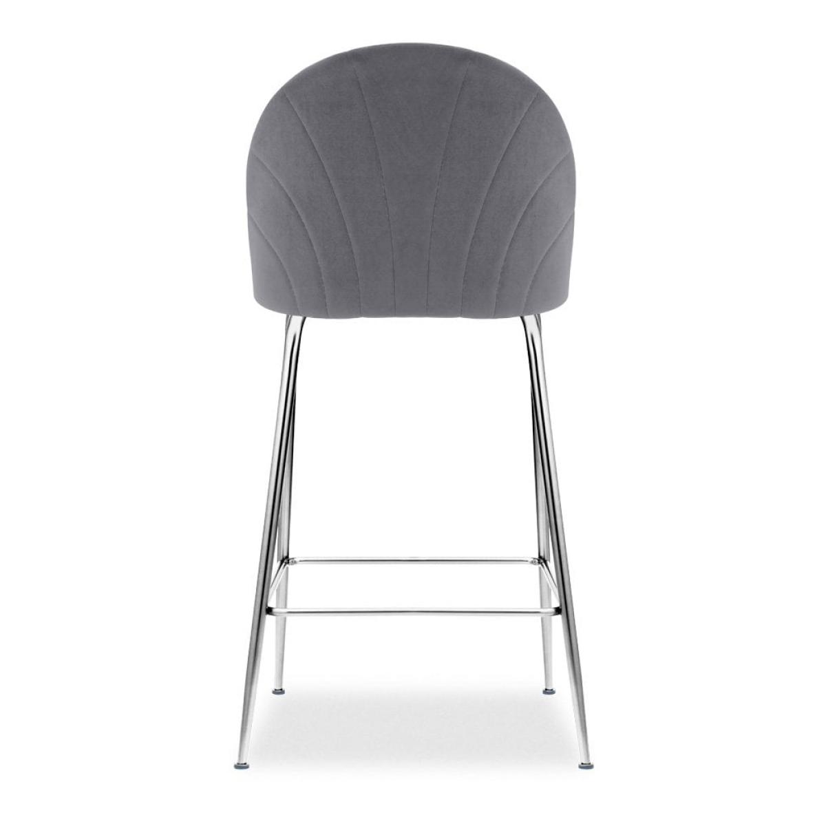 £30  Off  Sylvia Kitchen Stool, Grey Velvet Leg Colour: Chrome – image 7