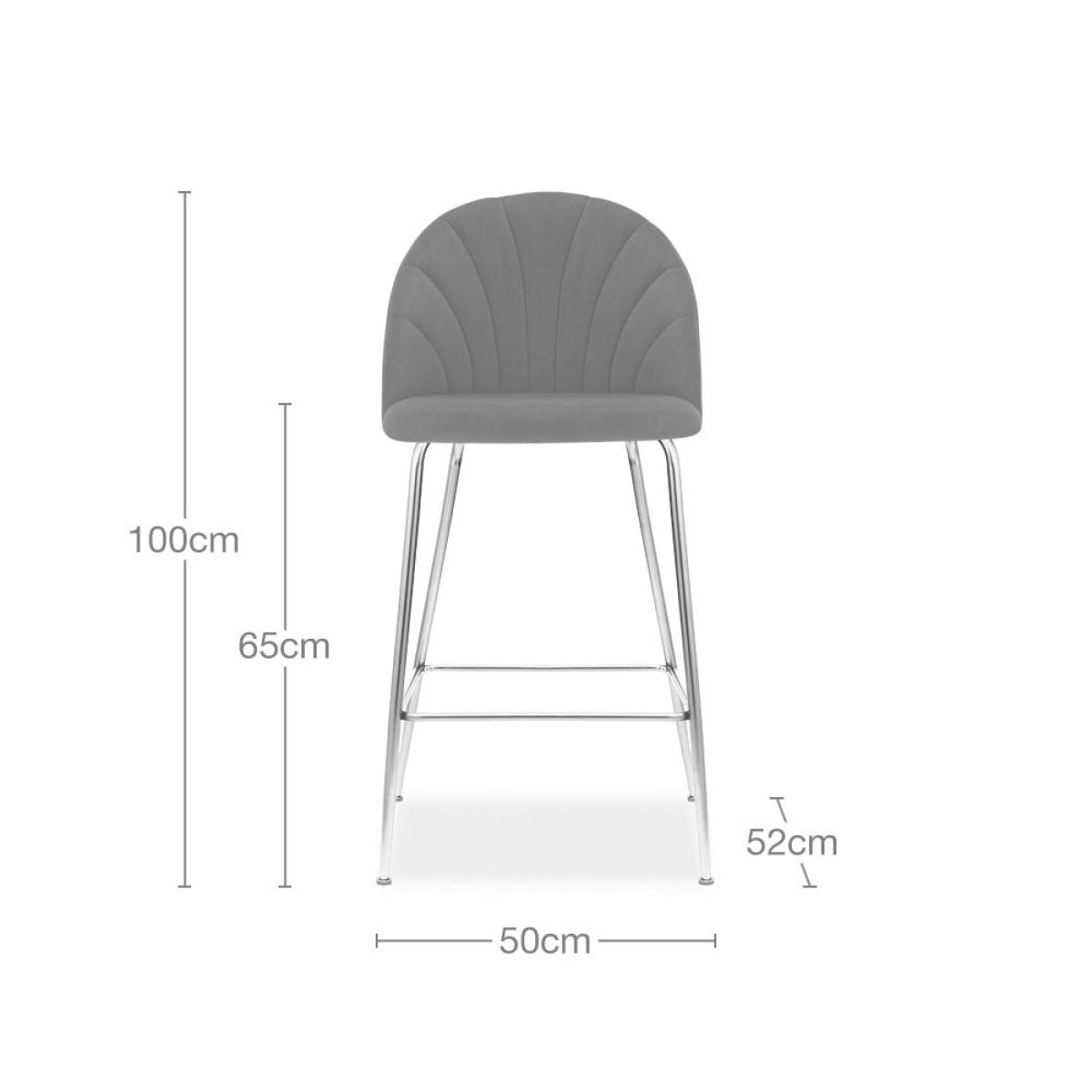 £30  Off  Sylvia Kitchen Stool, Grey Velvet Leg Colour: Chrome – image 9