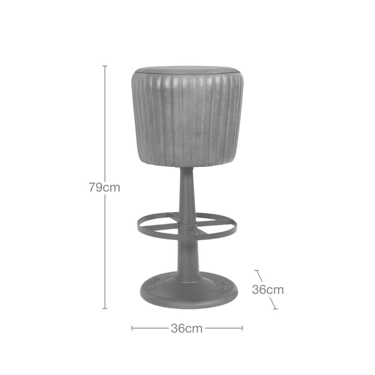 Ruskin Bar Stool, Black Leather – image 5