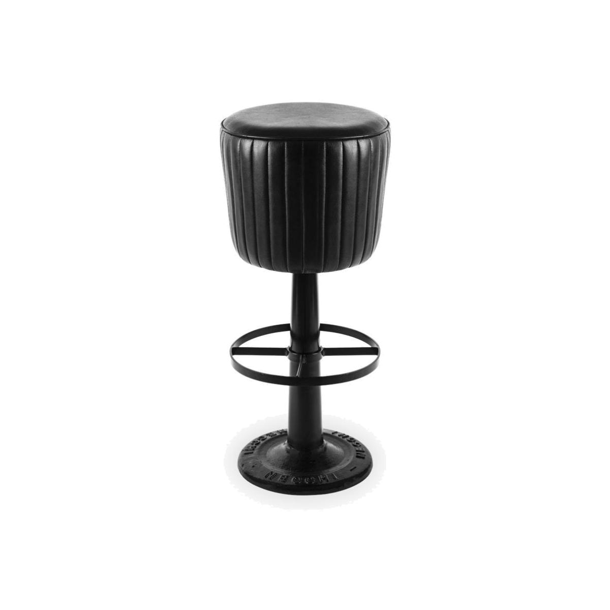 Ruskin Bar Stool, Black Leather – image 1