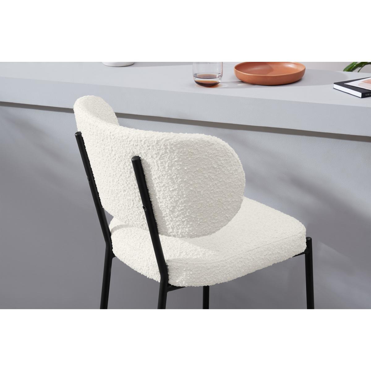 Asare Bar Stool, Whitewash Boucle with Black Legs – image 5