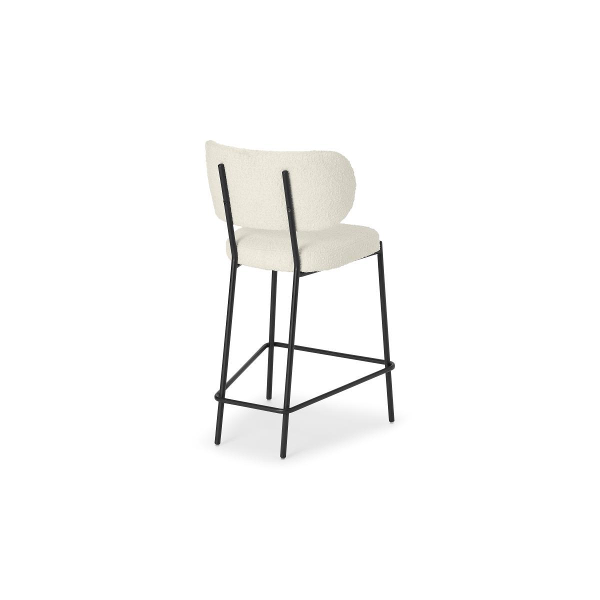 Asare Bar Stool, Whitewash Boucle with Black Legs – image 6