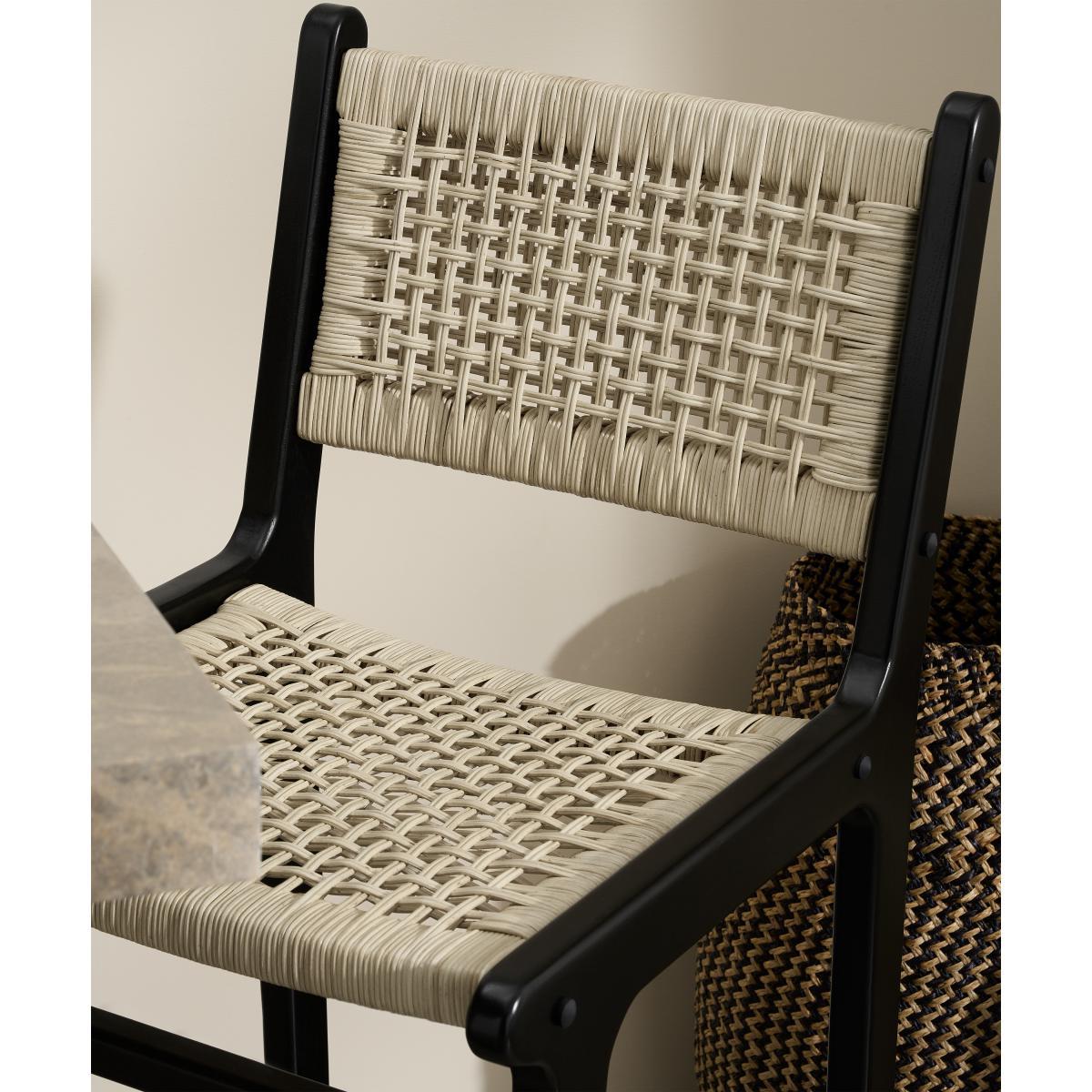 Modica Bar Stool, Rattan & Matte Black – image 4