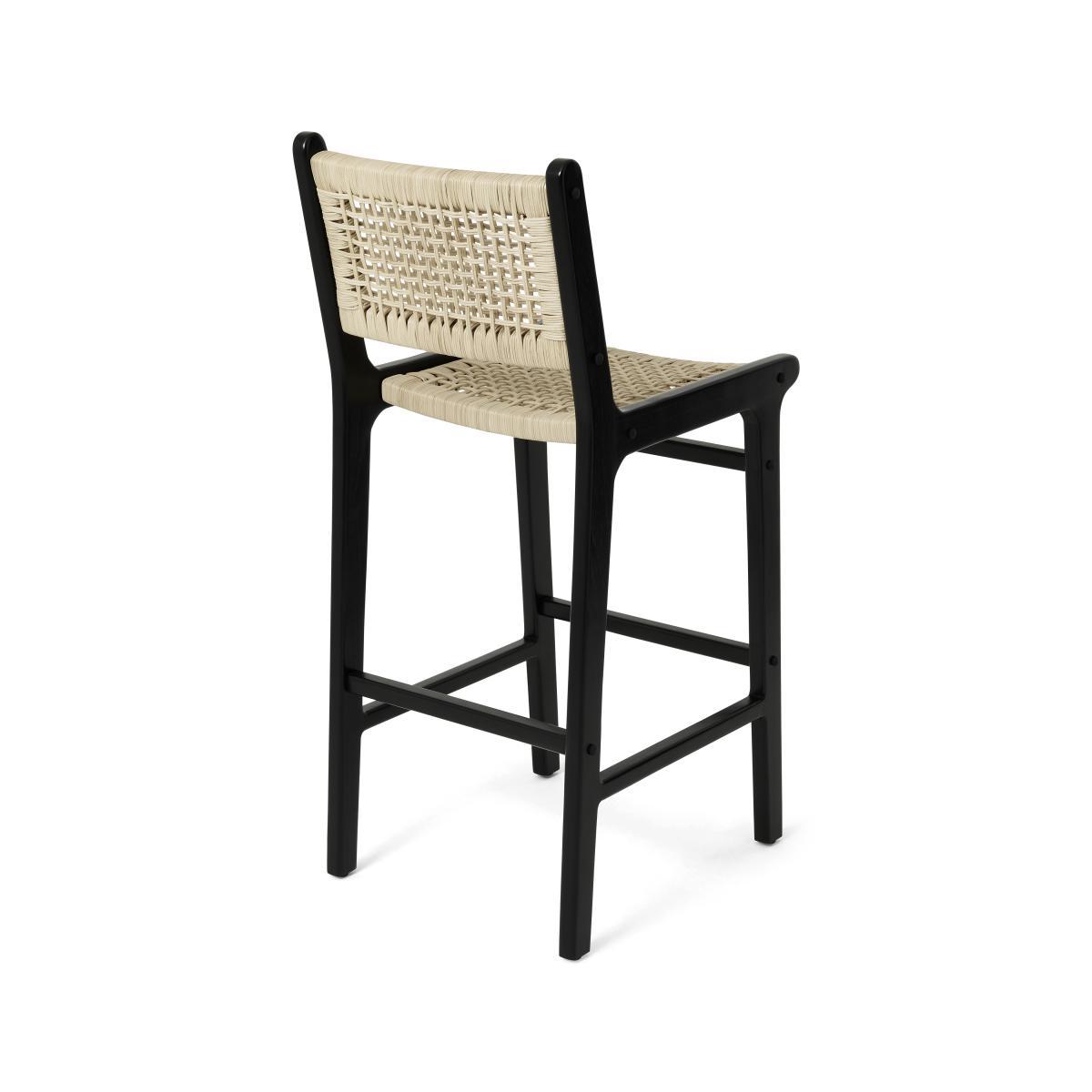 Modica Bar Stool, Rattan & Matte Black – image 5