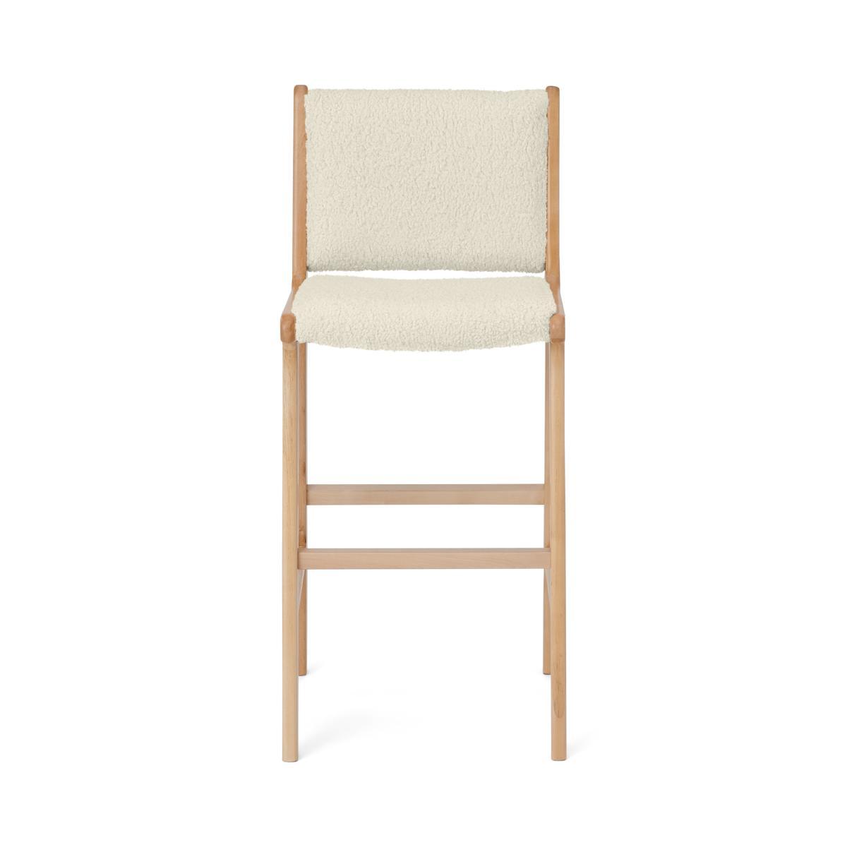 Rami Bar Stool, Faux Sheepskin & Natural – image 2