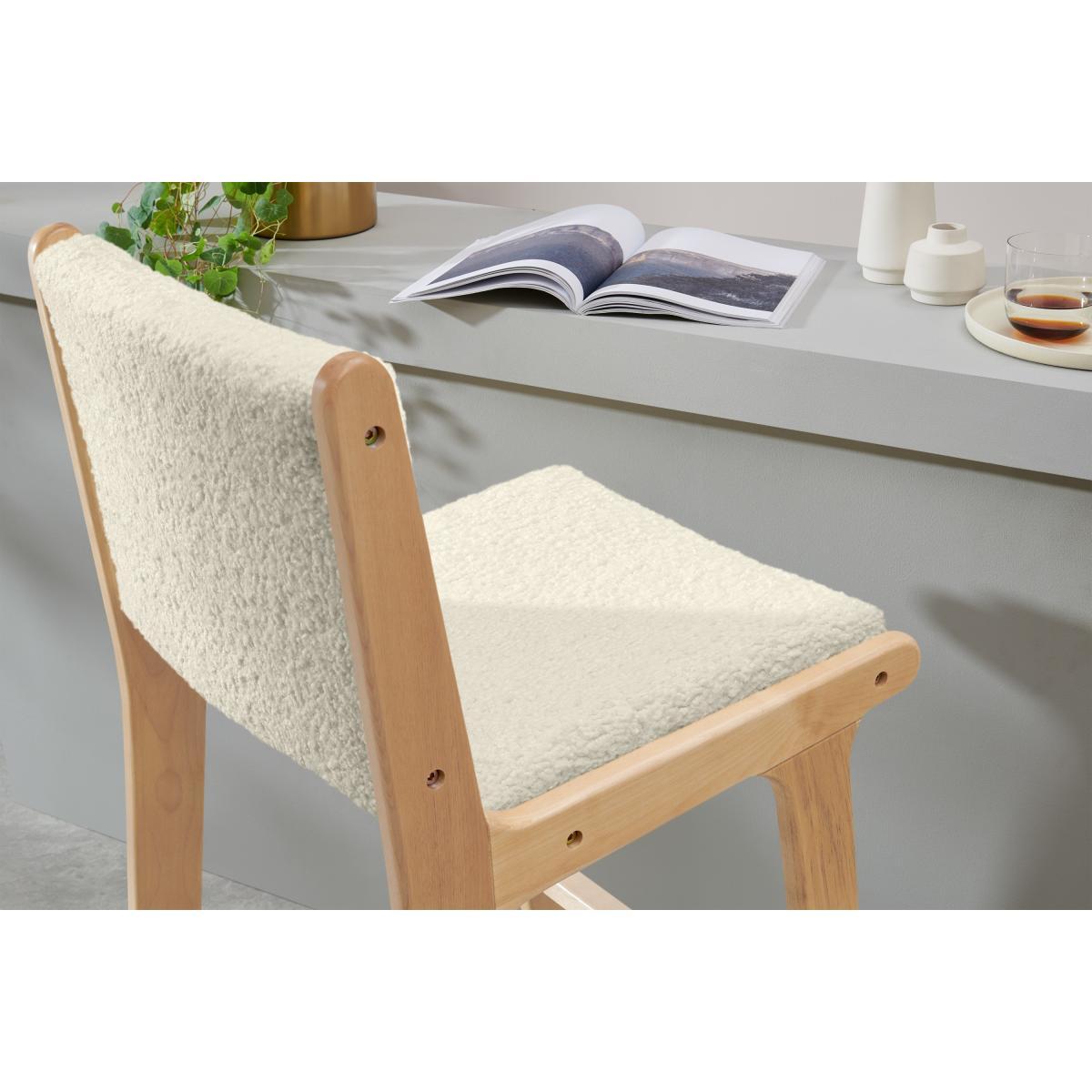 Rami Bar Stool, Faux Sheepskin & Natural – image 5