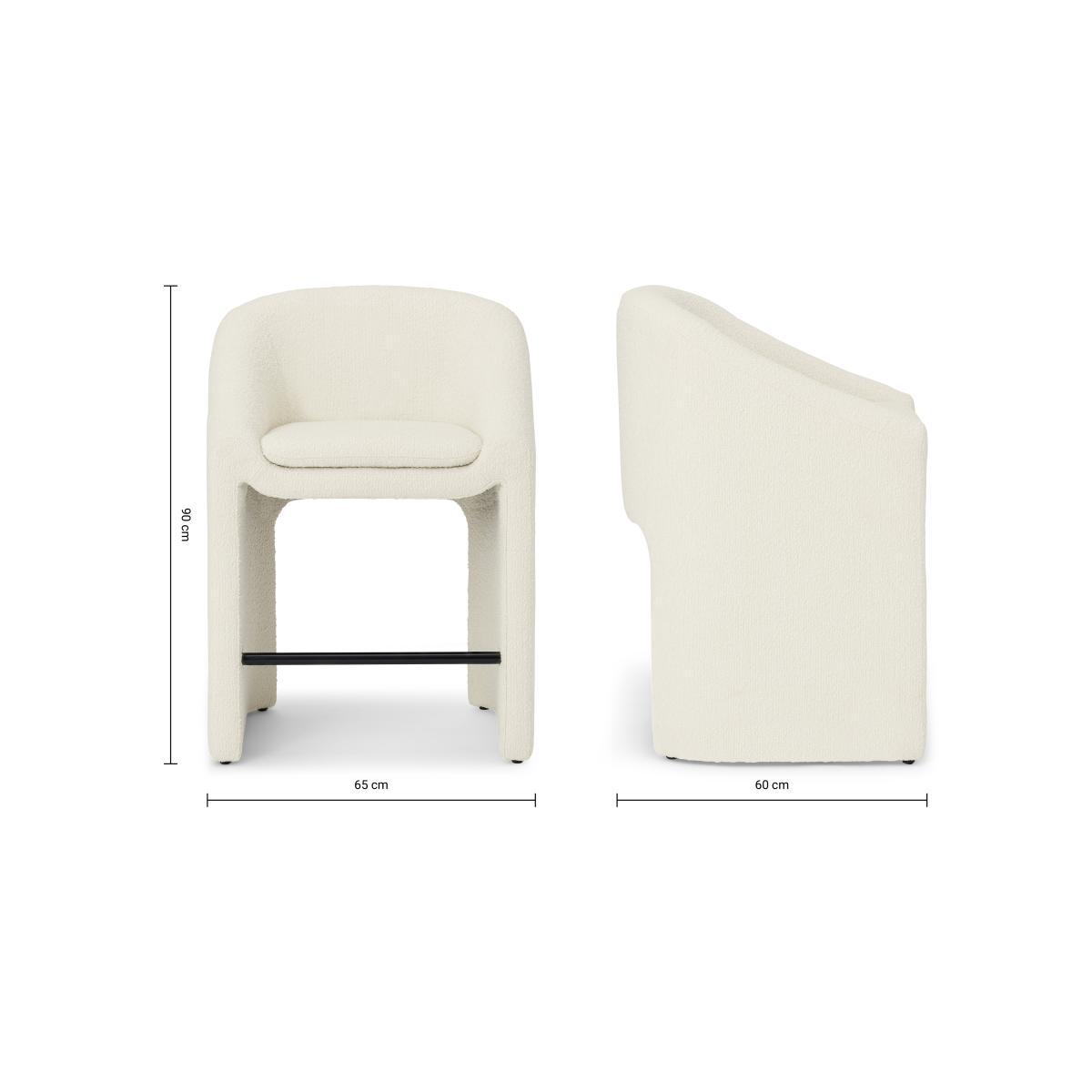 Shona Counter Height Bar Stool, Whitewash Boucle – image 7