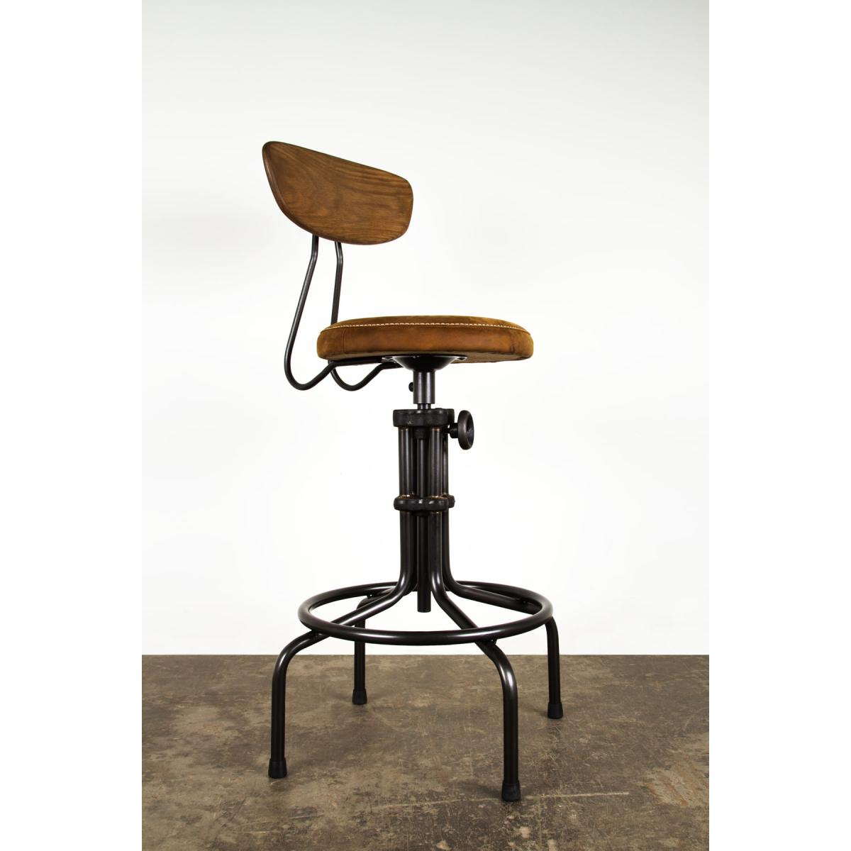 District 8 - Adjustable Stool - Leather Seat – image 2