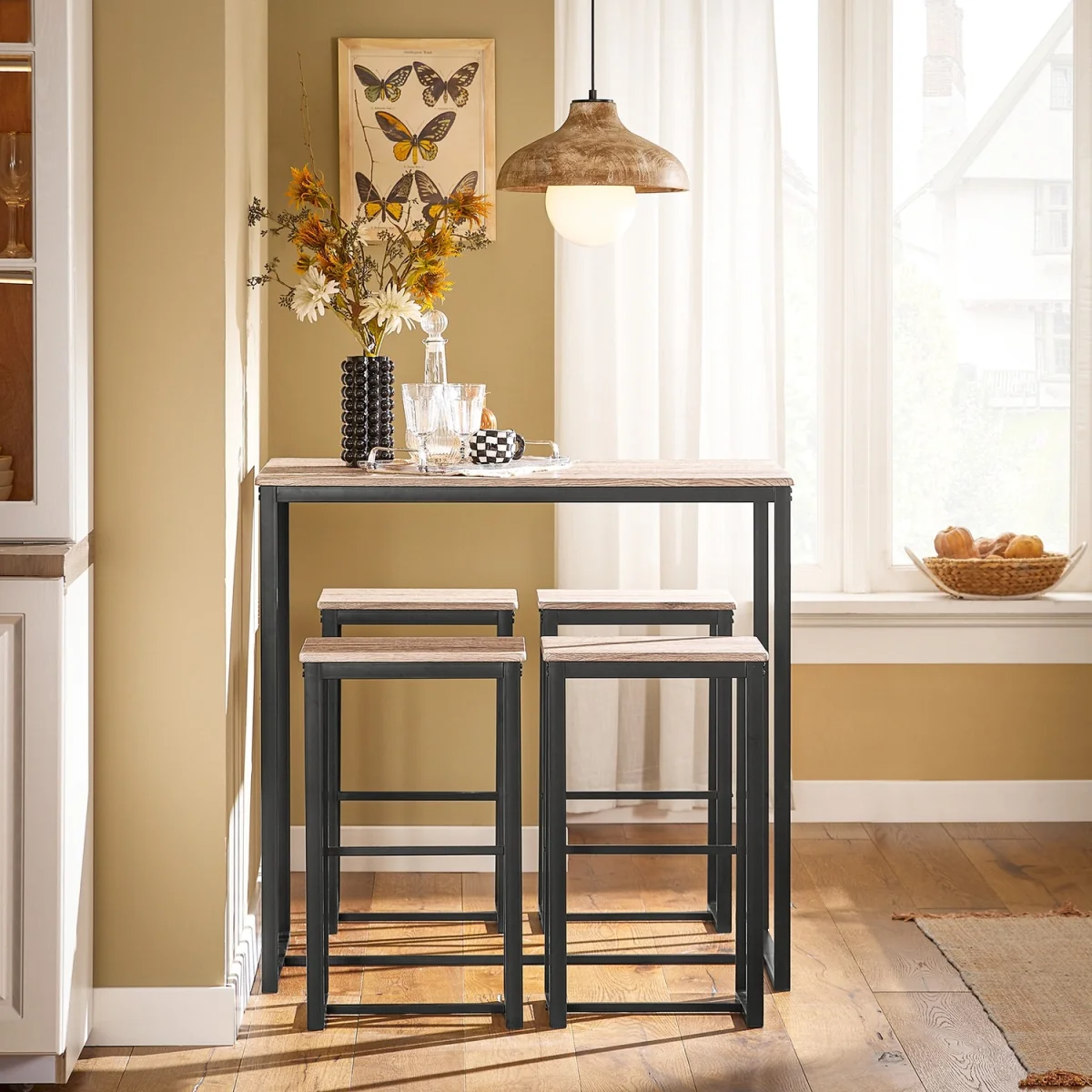 SoBuy Kitchen Bar Set-1 Bar Table and 4 Stools – image 7