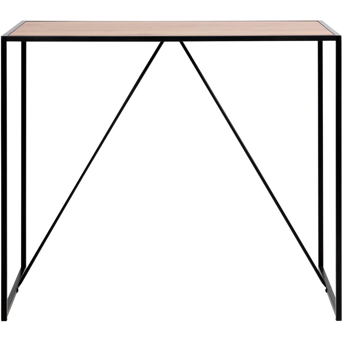 Seaford Black Metal Bar Table with Black Ash Top - Oak & Black – image 2