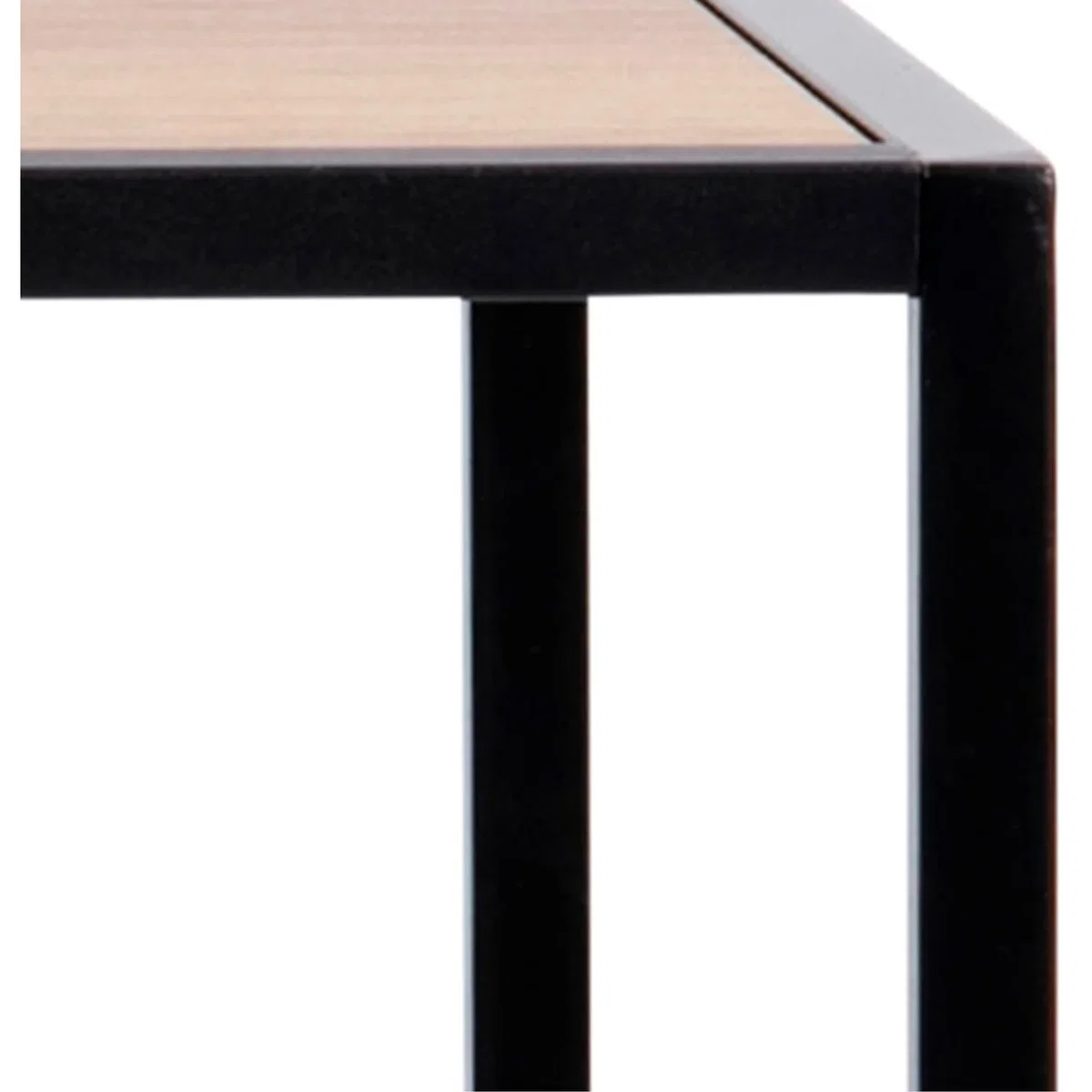 Seaford Black Metal Bar Table with Black Ash Top - Oak & Black – image 6