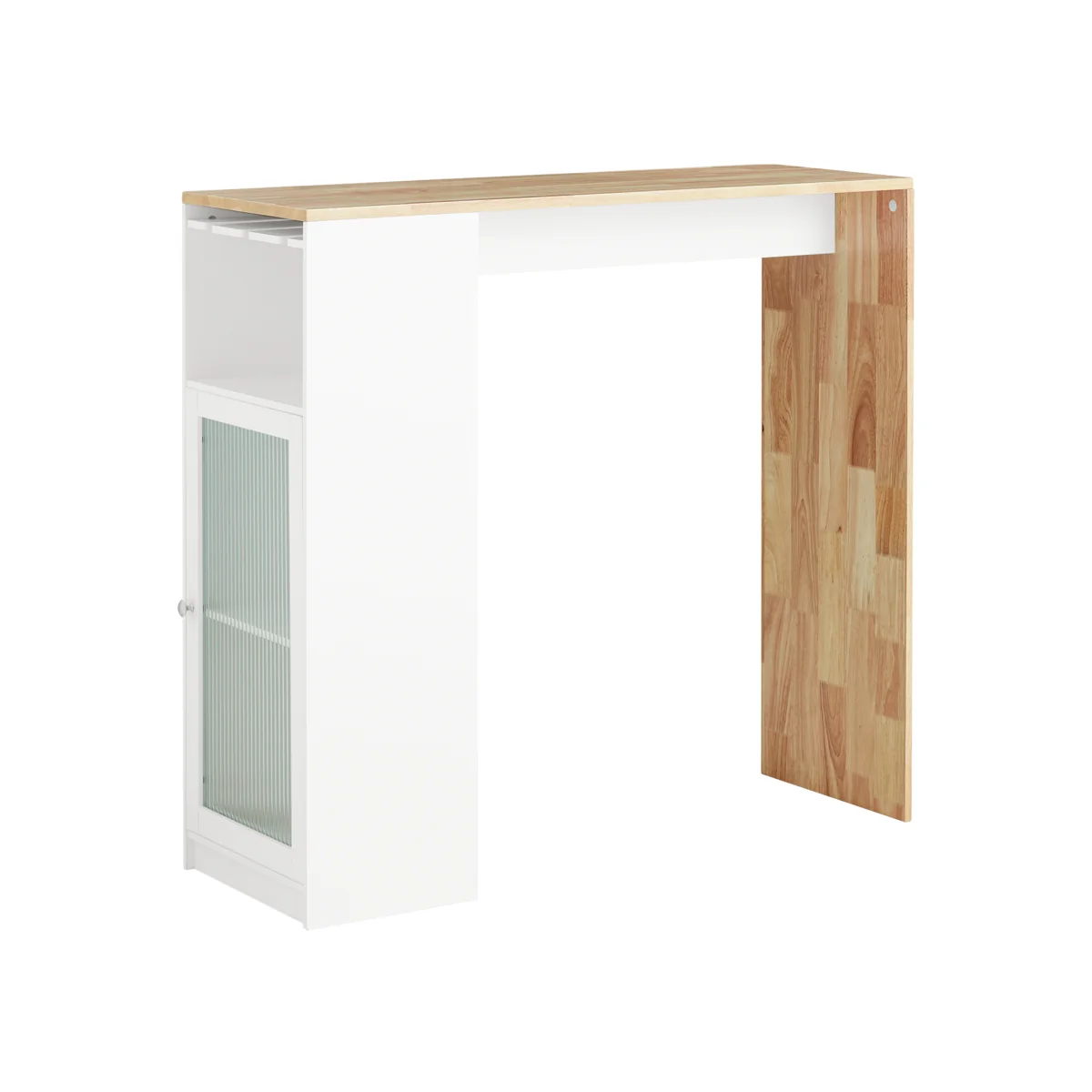 Bar Table with Storage Cupboard - White - White – image 1