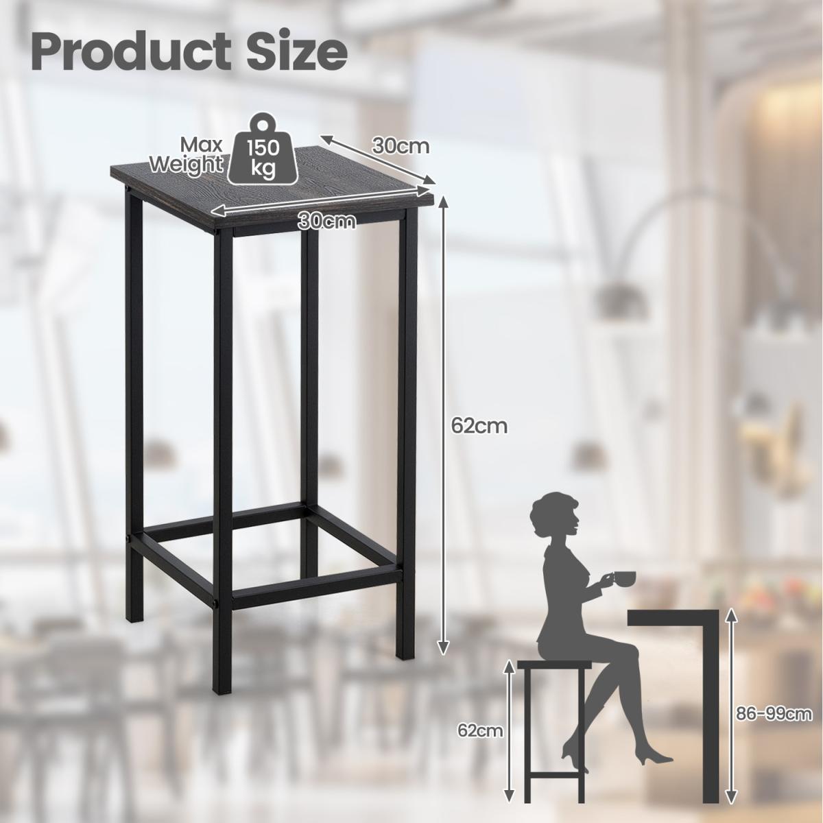 Costway Set of 4 Bar Stool High Backless Counter Height Bar Stool - Brown – image 6