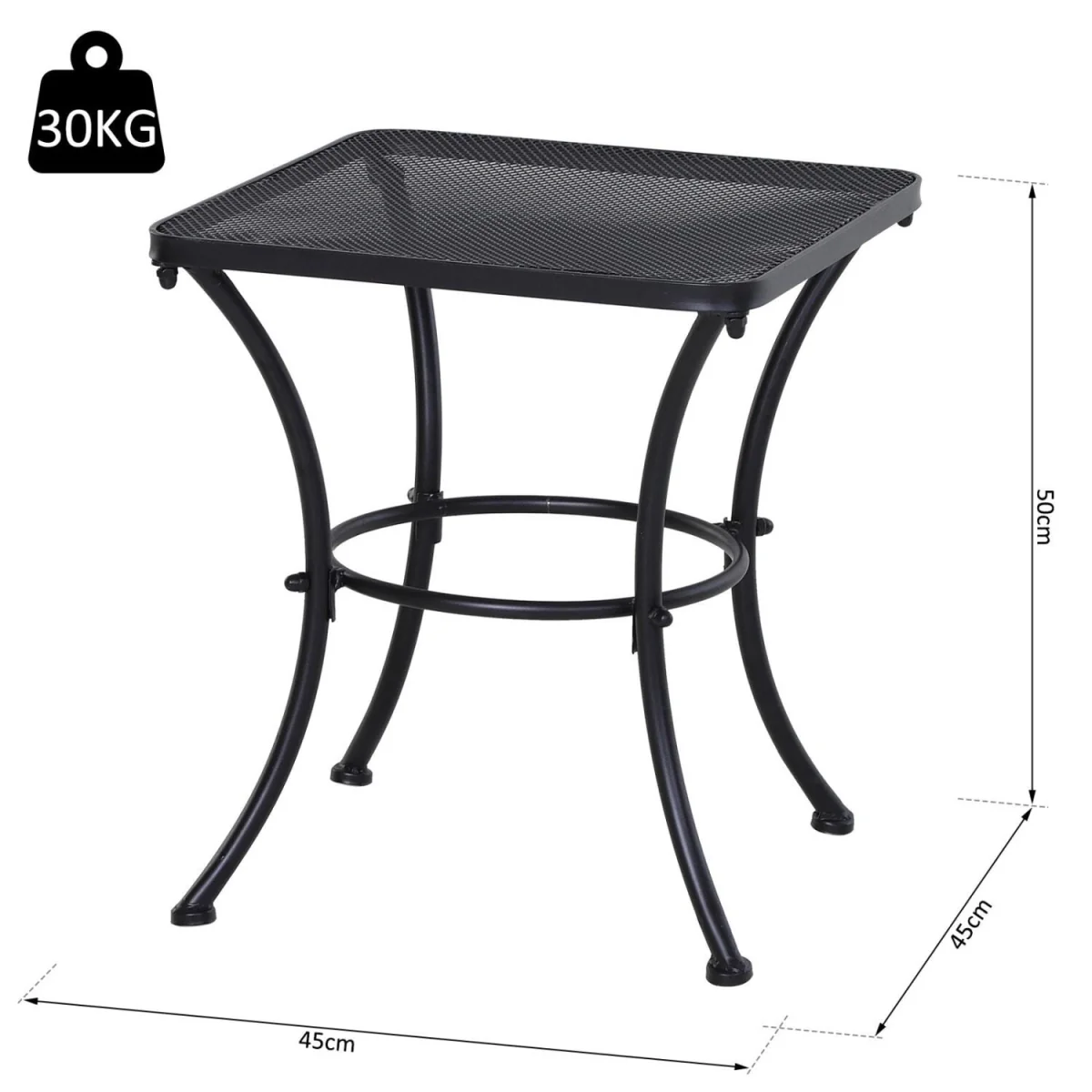 Aritte Metal Black Square Outdoor Bistro Table 45 x 45 x 50 cm – image 3
