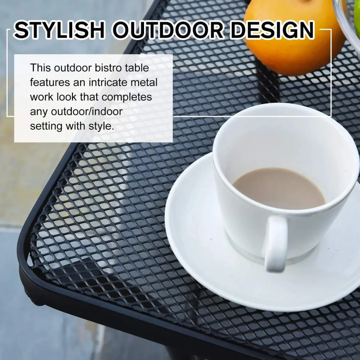 Aritte Metal Black Square Outdoor Bistro Table 45 x 45 x 50 cm – image 4