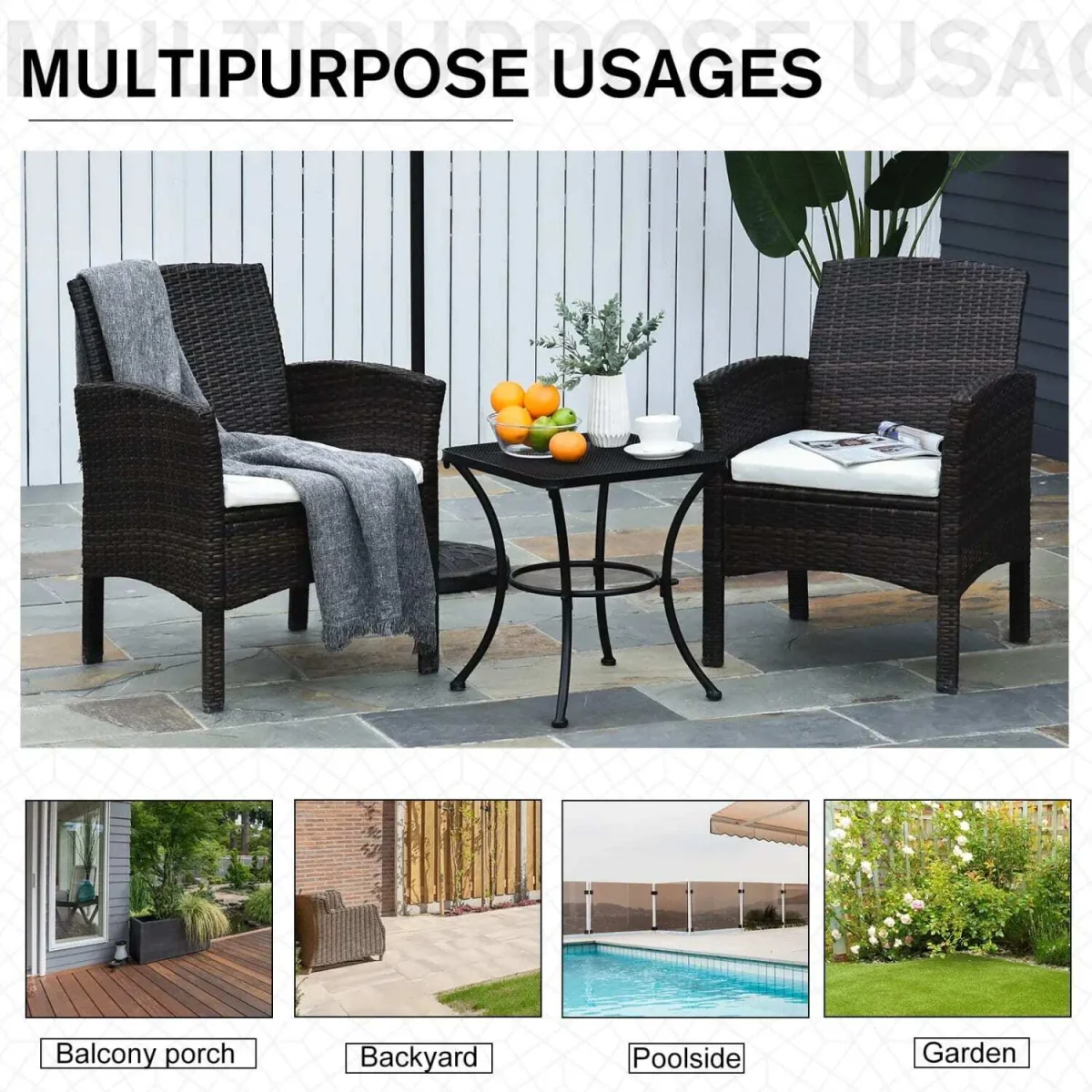 Aritte Metal Black Square Outdoor Bistro Table 45 x 45 x 50 cm – image 6