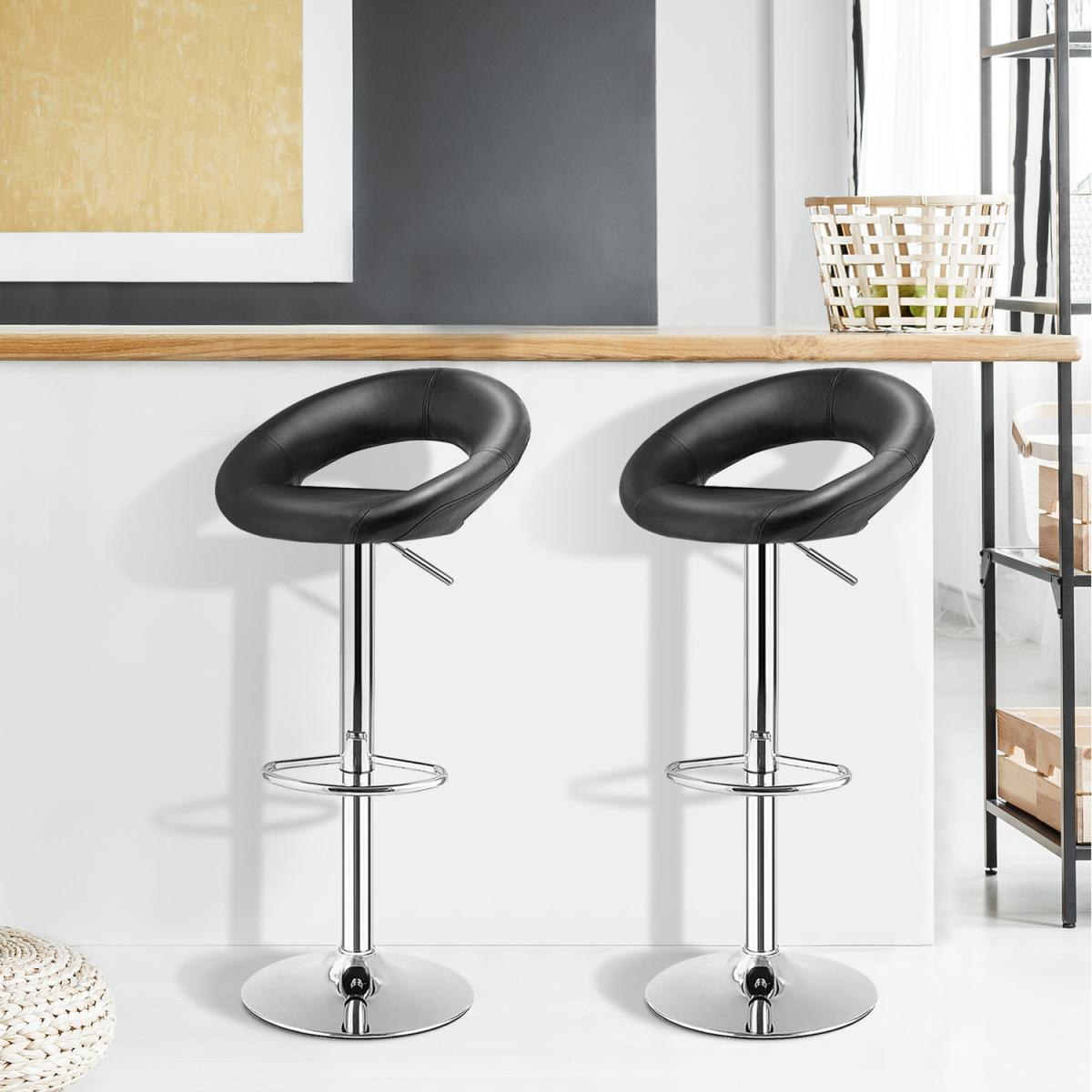 Costway Modern Bar Stool Set of 2-Black - Black – image 4