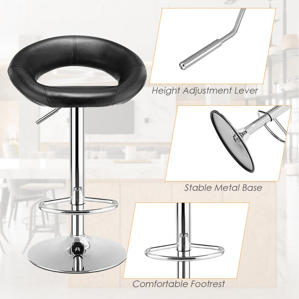 Costway Modern Bar Stool Set of 2-Black - Black – image 5