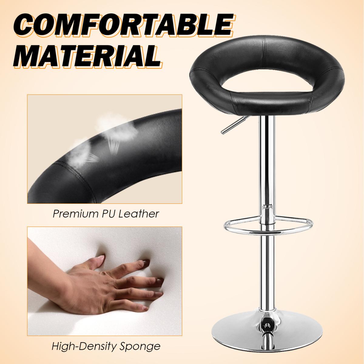 Costway Modern Bar Stool Set of 2-Black - Black – image 6