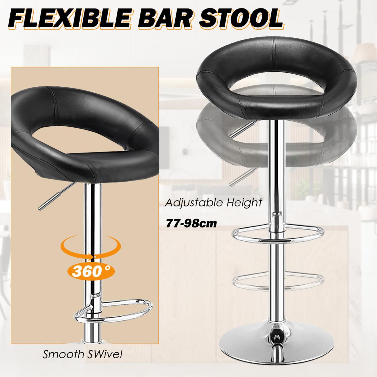 Costway Modern Bar Stool Set of 2-Black - Black – image 7